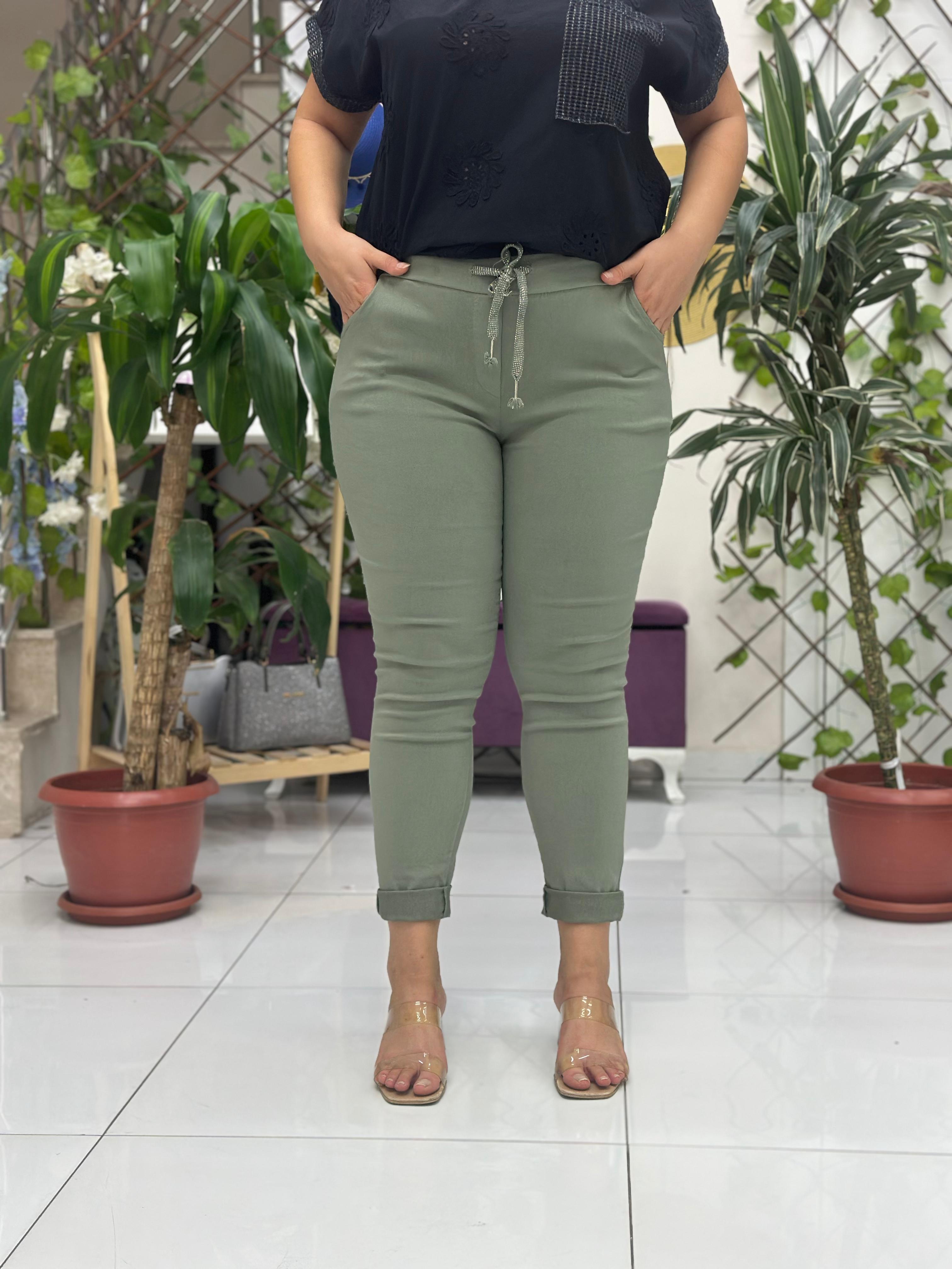 AY17021 Likralı Coton Pantolon Haki