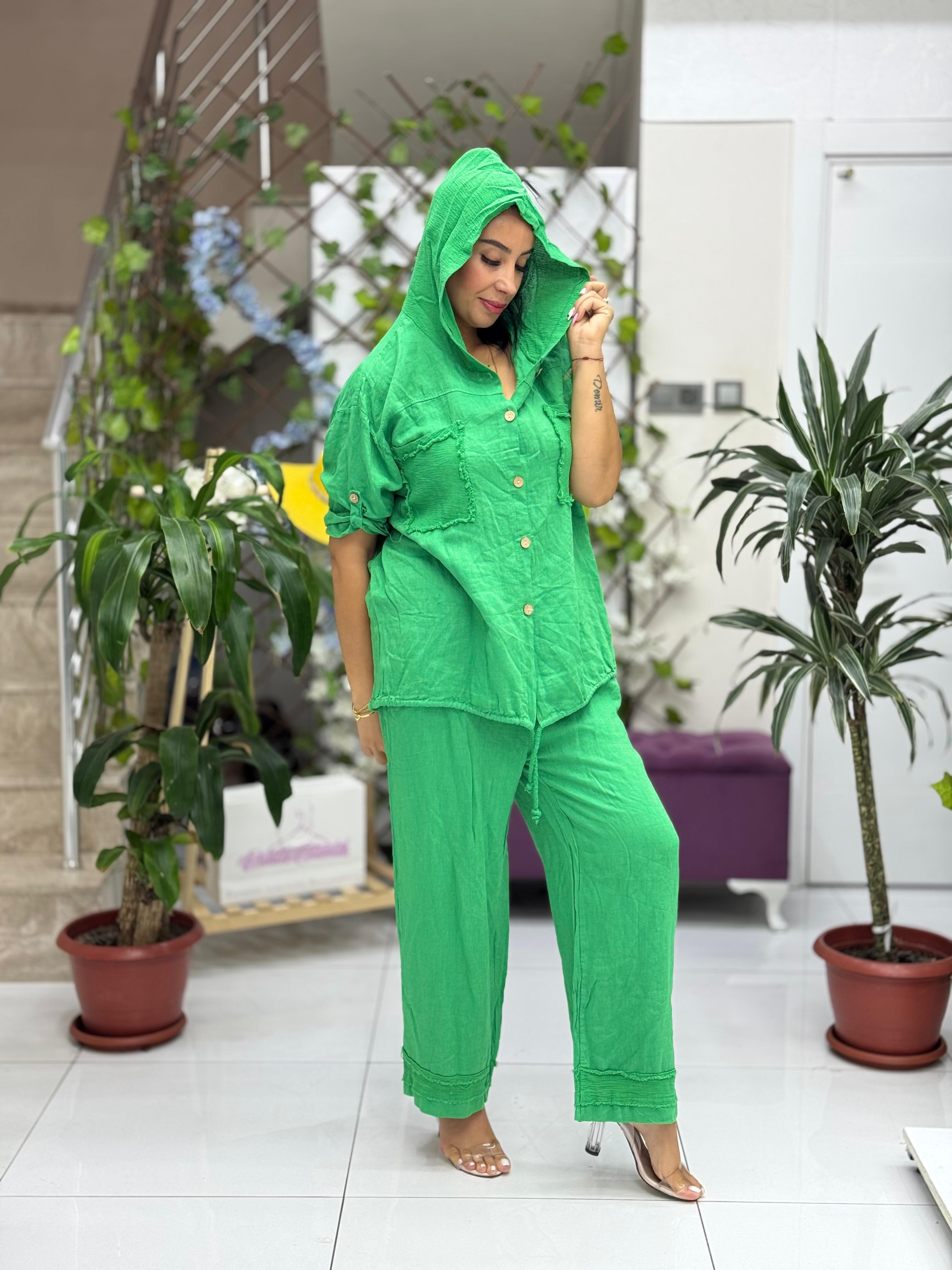 N10661 Traje Italiano Lino Ciruela