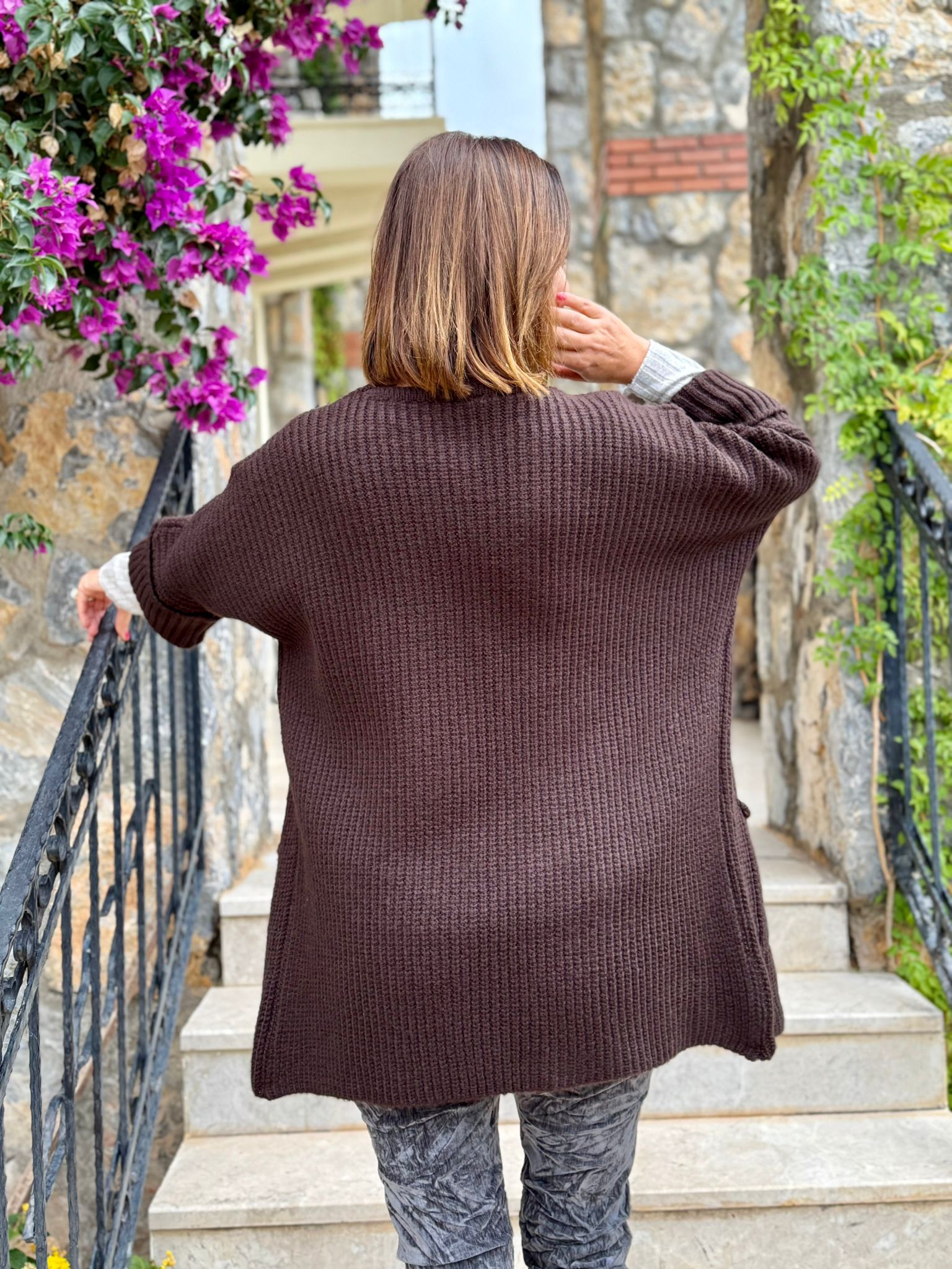 Sc2403 Jersey De Punto Lavado Marrón