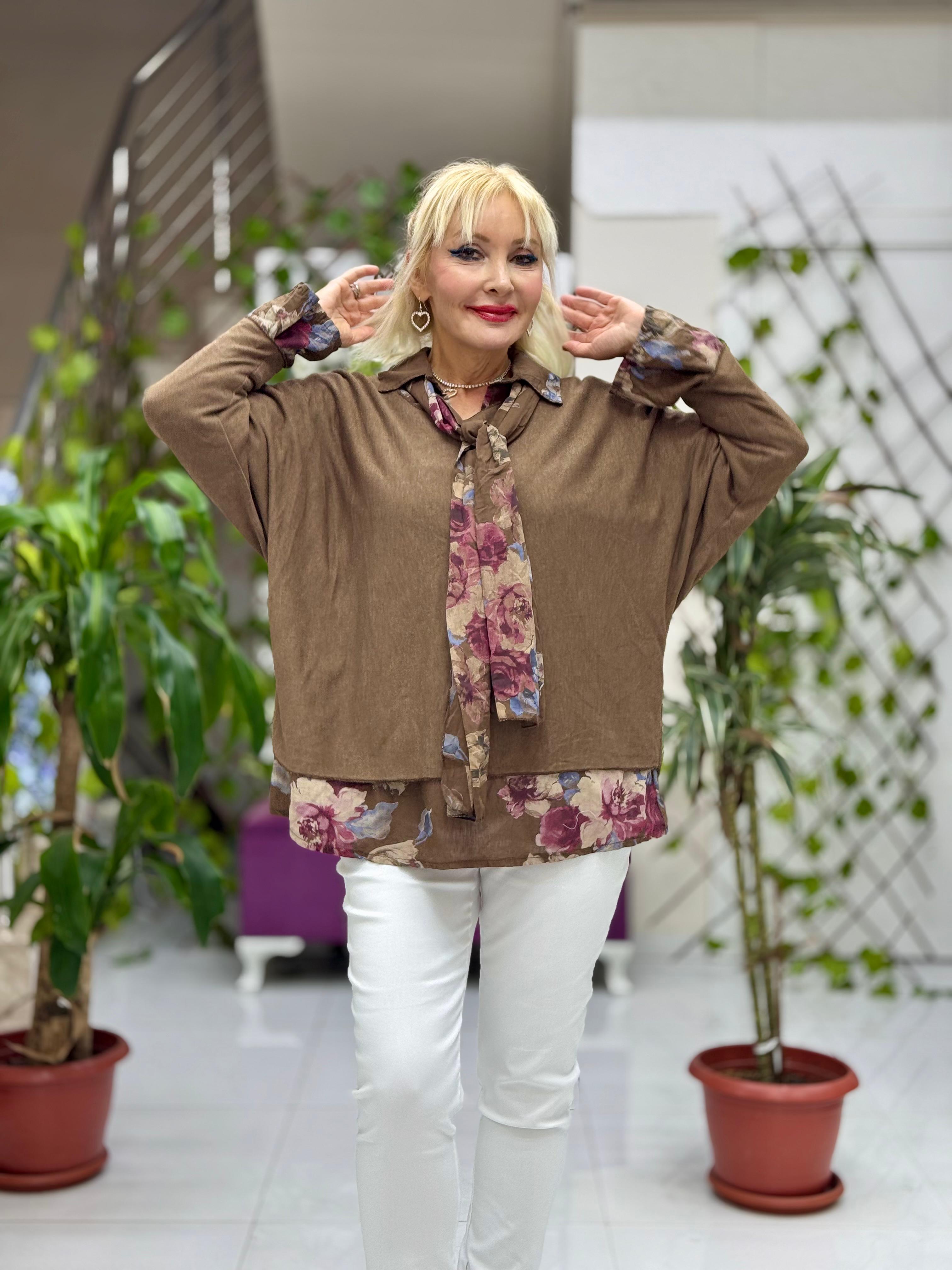 P6811 Prendas de punto con estampado de camuflaje Caqui