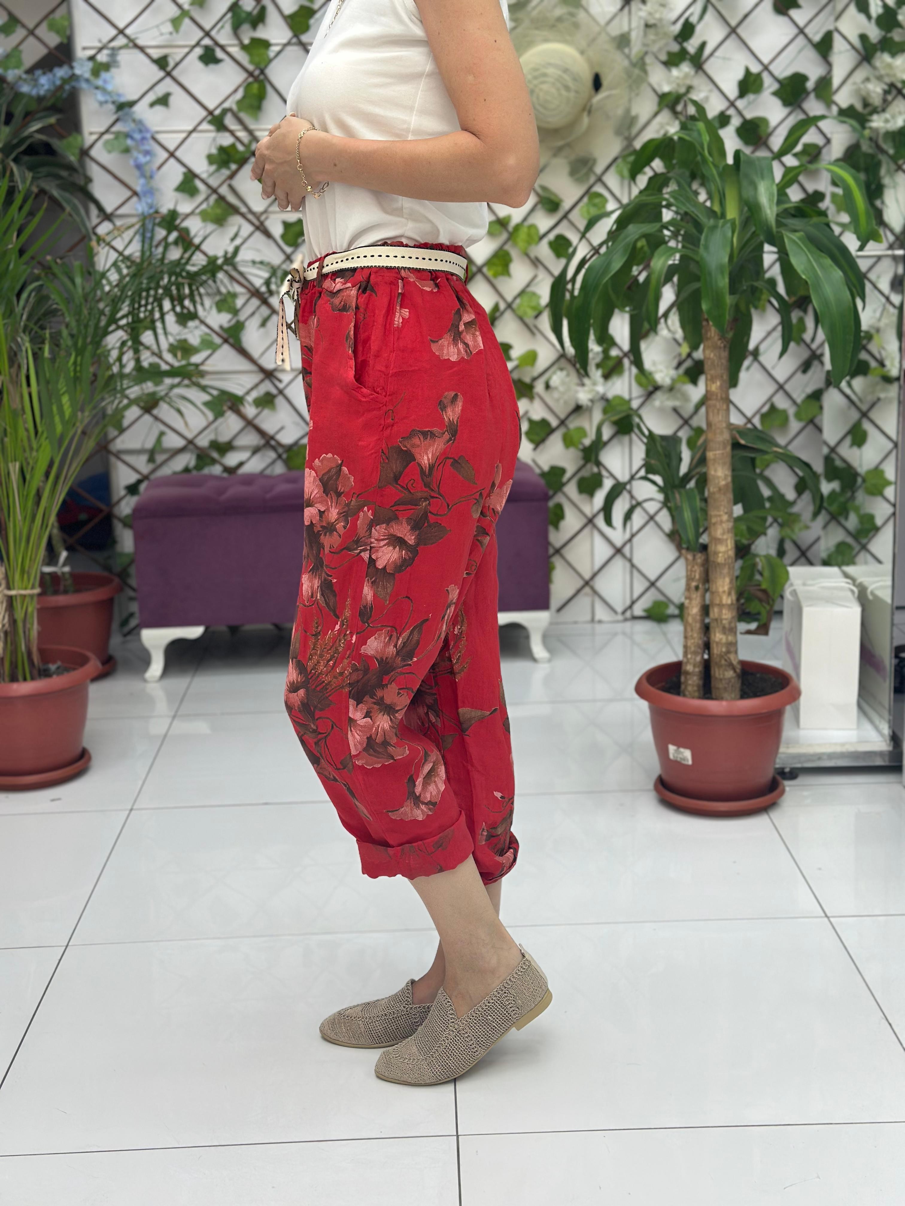 P3082 PANTALÓN LINO ITALIANO MARRÓN