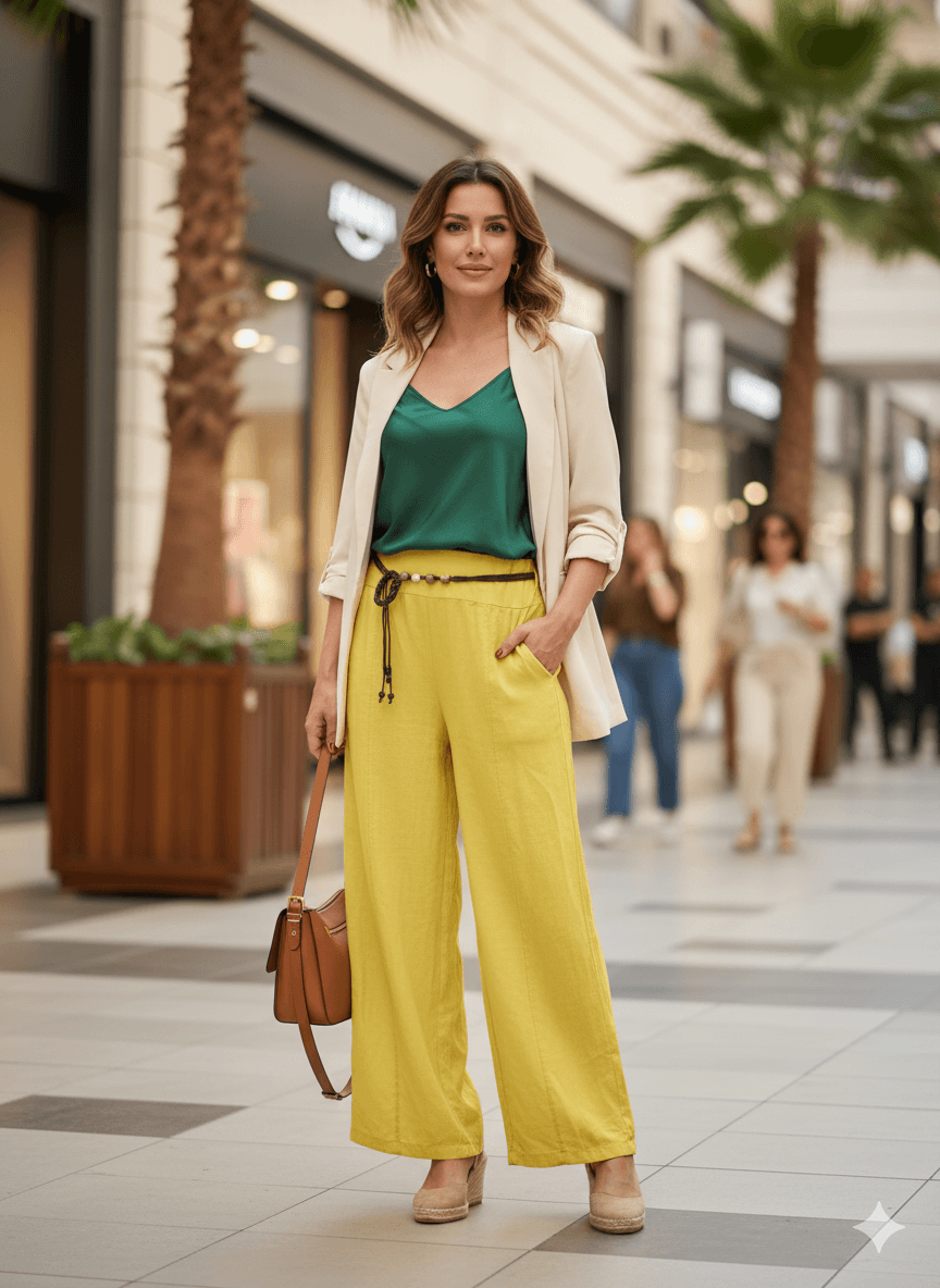 P3082 PANTALÓN LINO ITALIANO MARRÓN