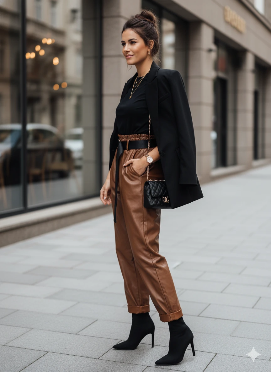 NC8600 İtalyan Deri Pantolon Taba