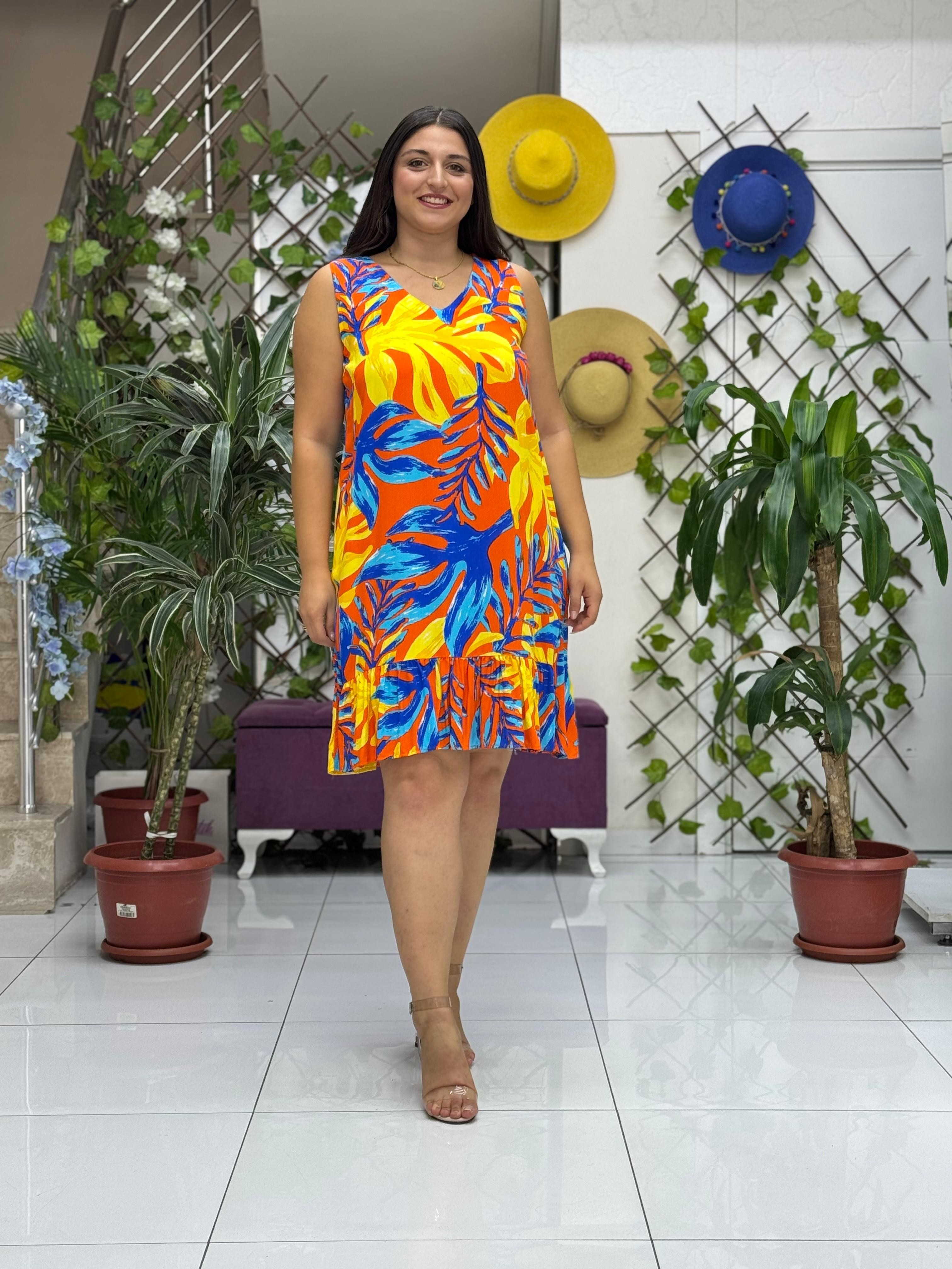 ALN16068 Viskon Alanya Elbise