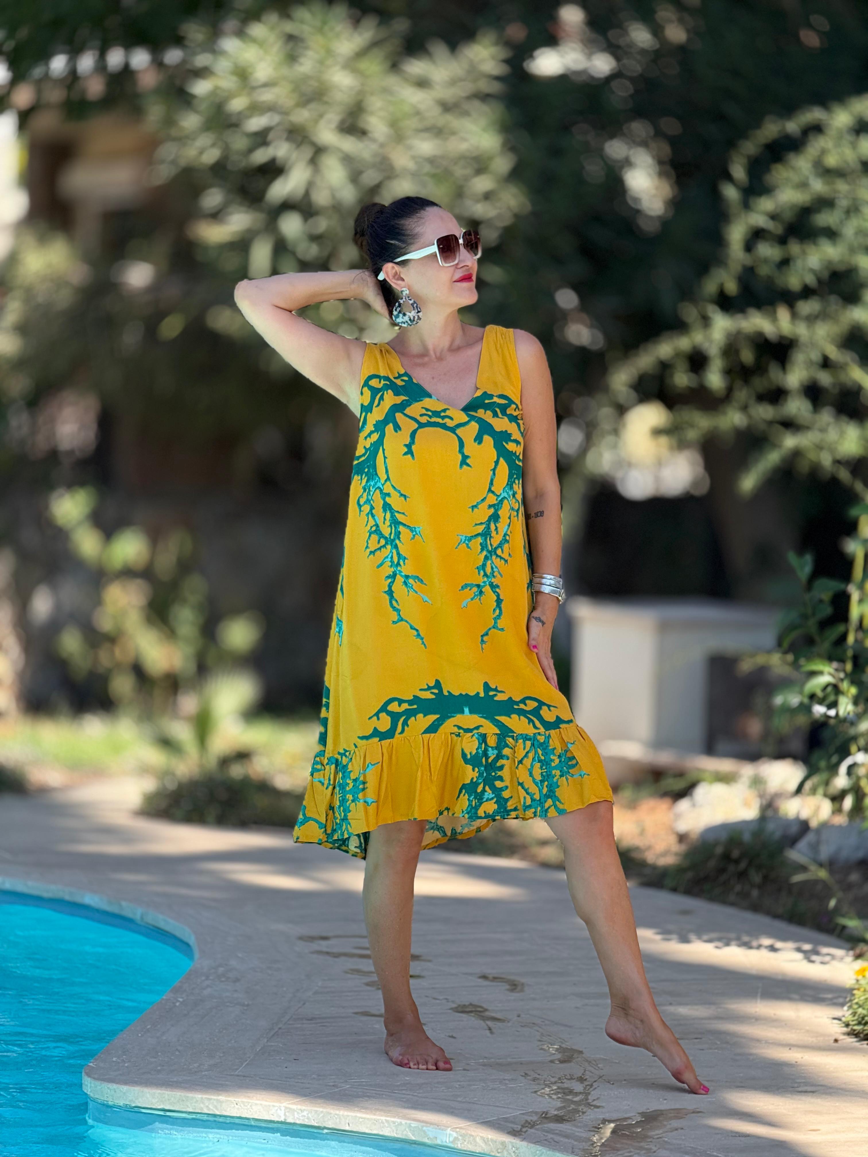 MLN16105 Viskon Alanya Elbise