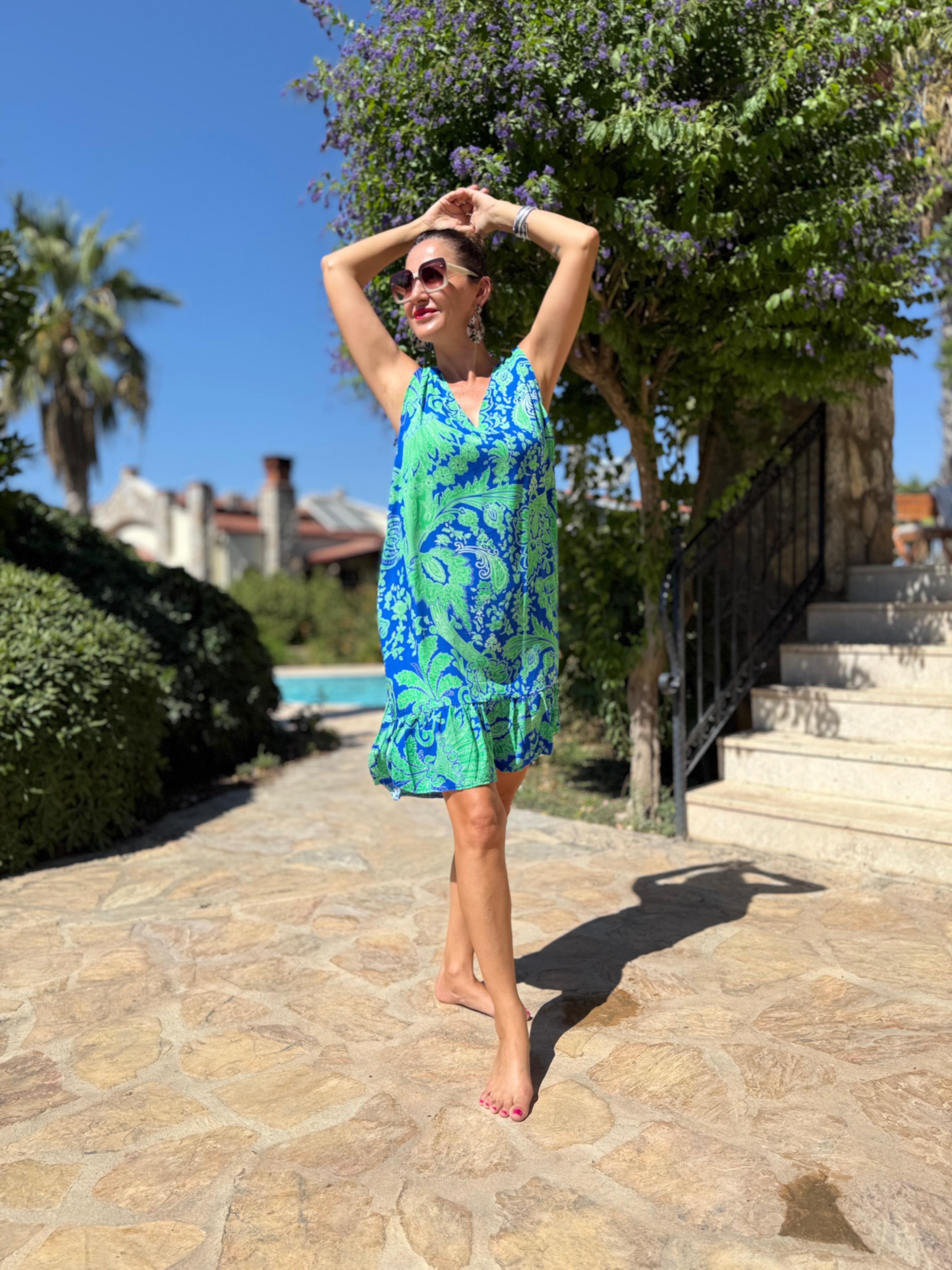 MLN16121 Viskon Alanya Elbise