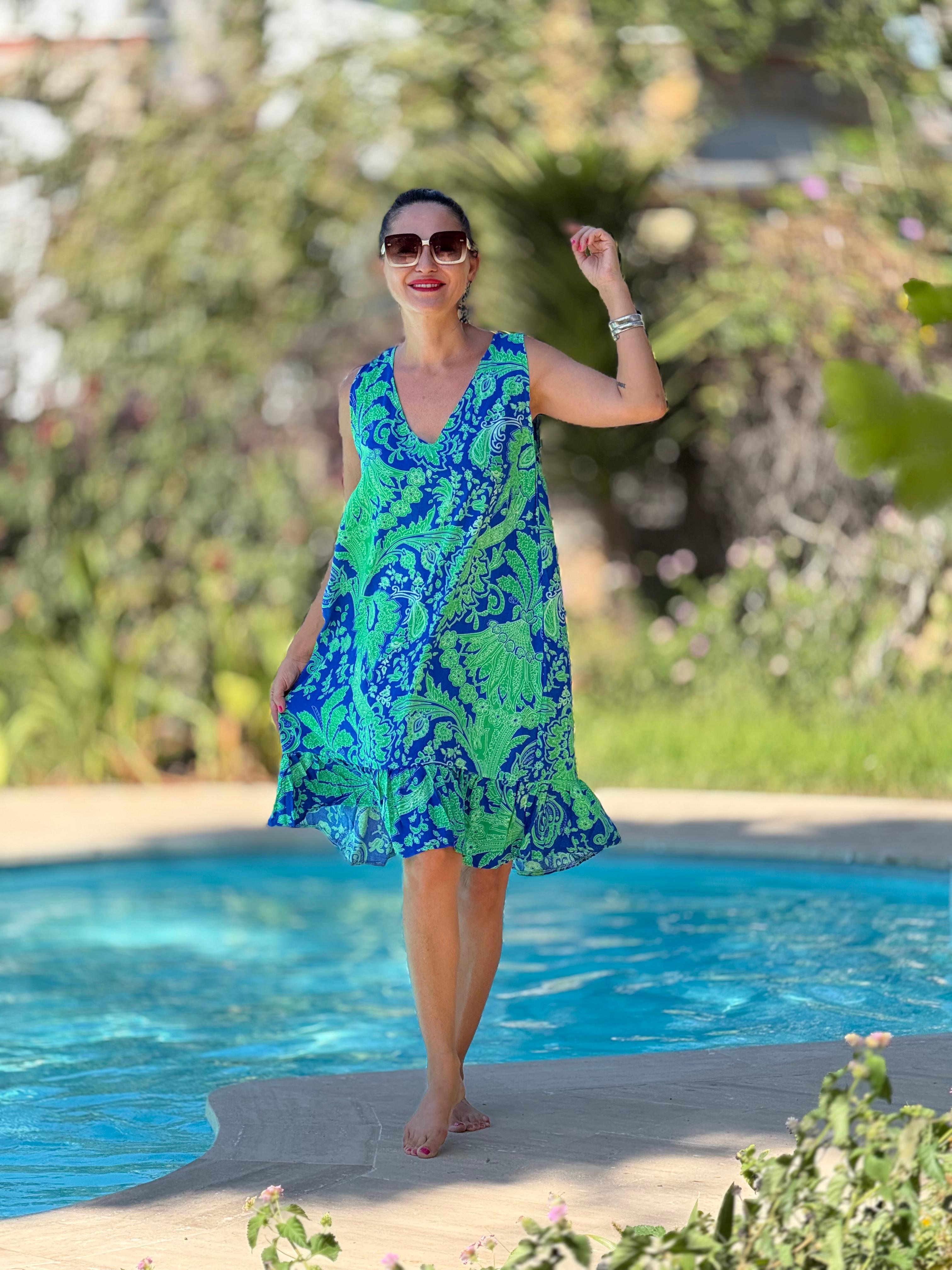 MLN16121 Viskon Alanya Elbise