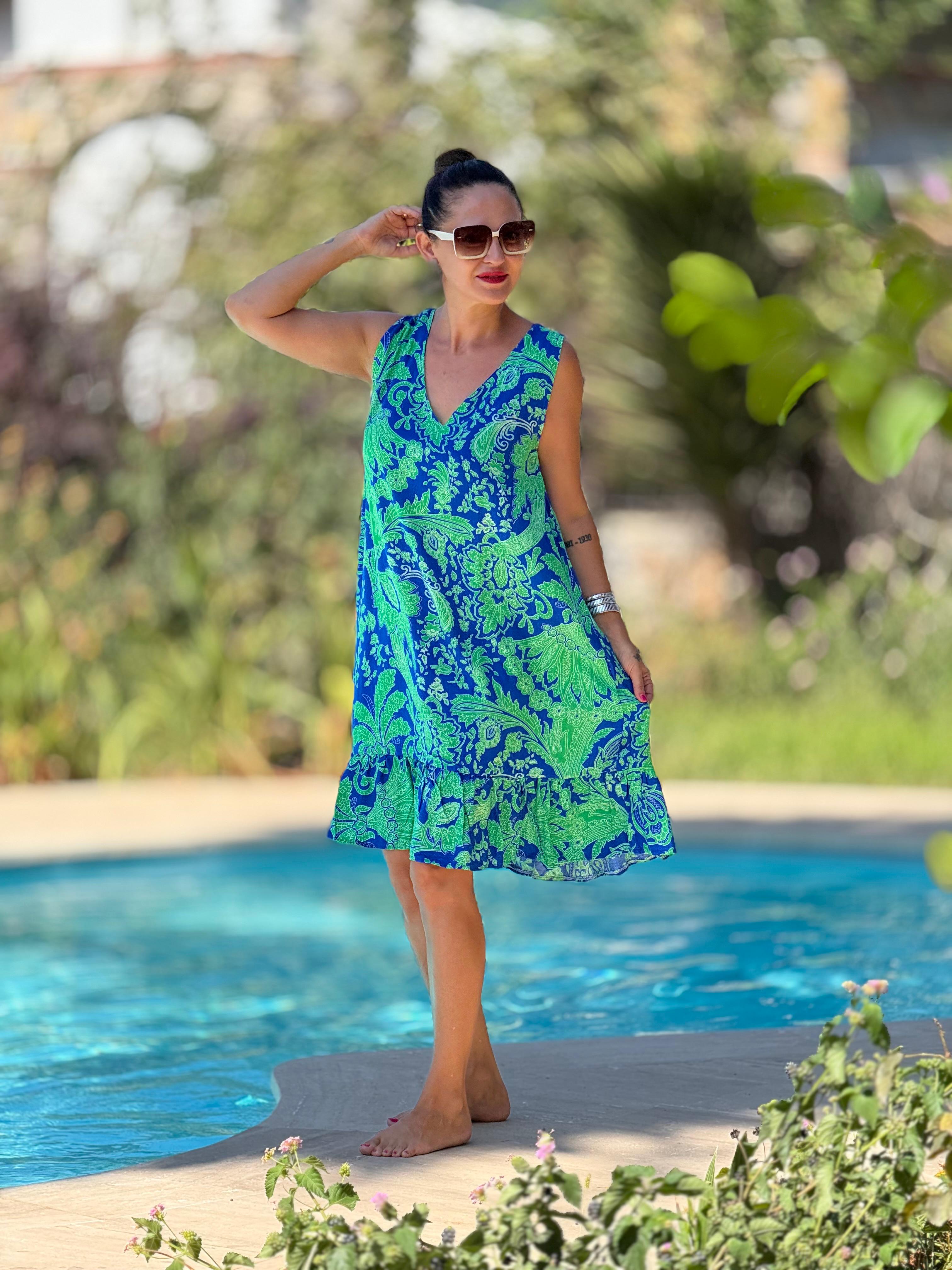 MLN16121 Viskon Alanya Elbise