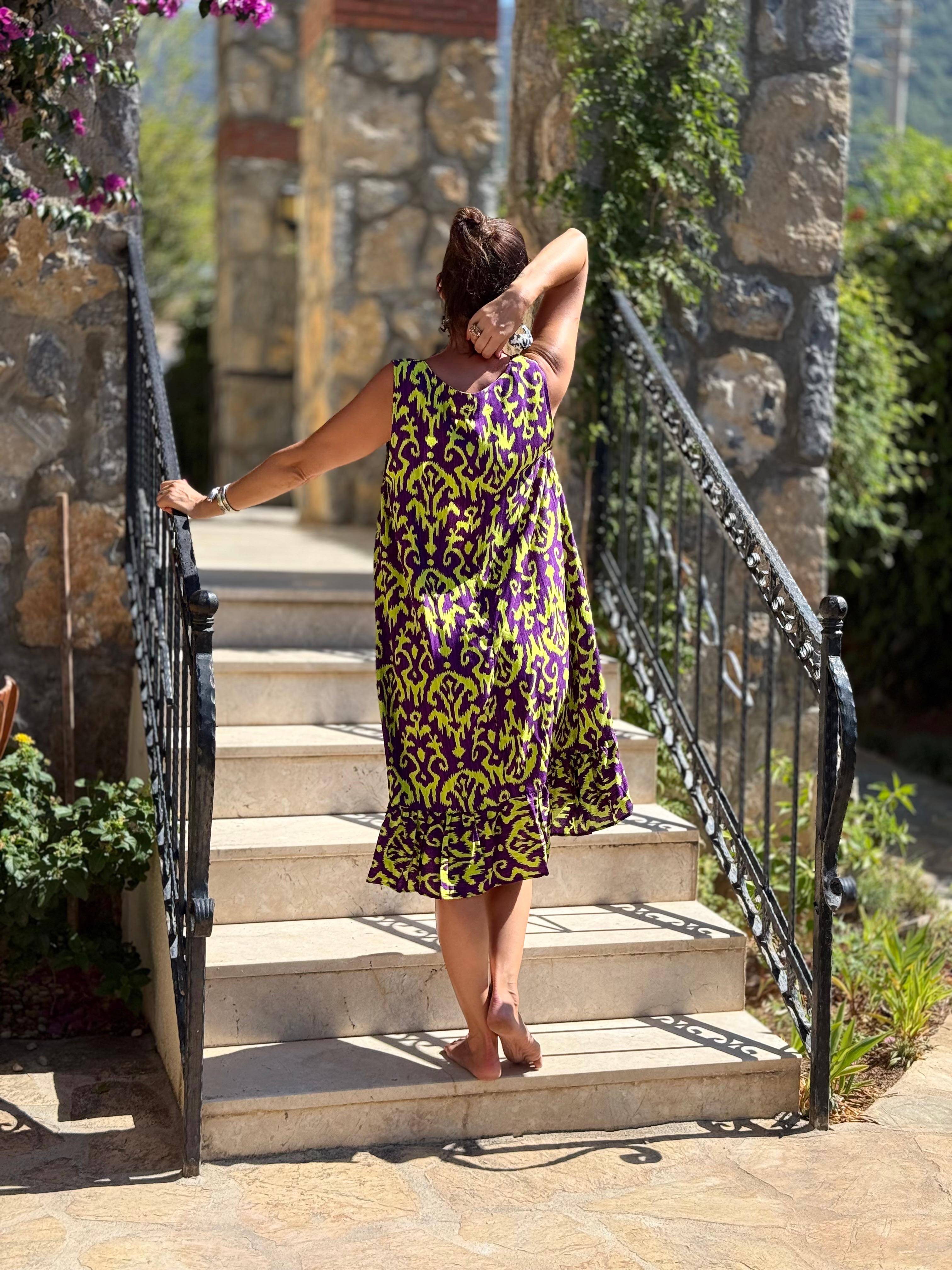 MLN16170 Viskon Alanya Elbise