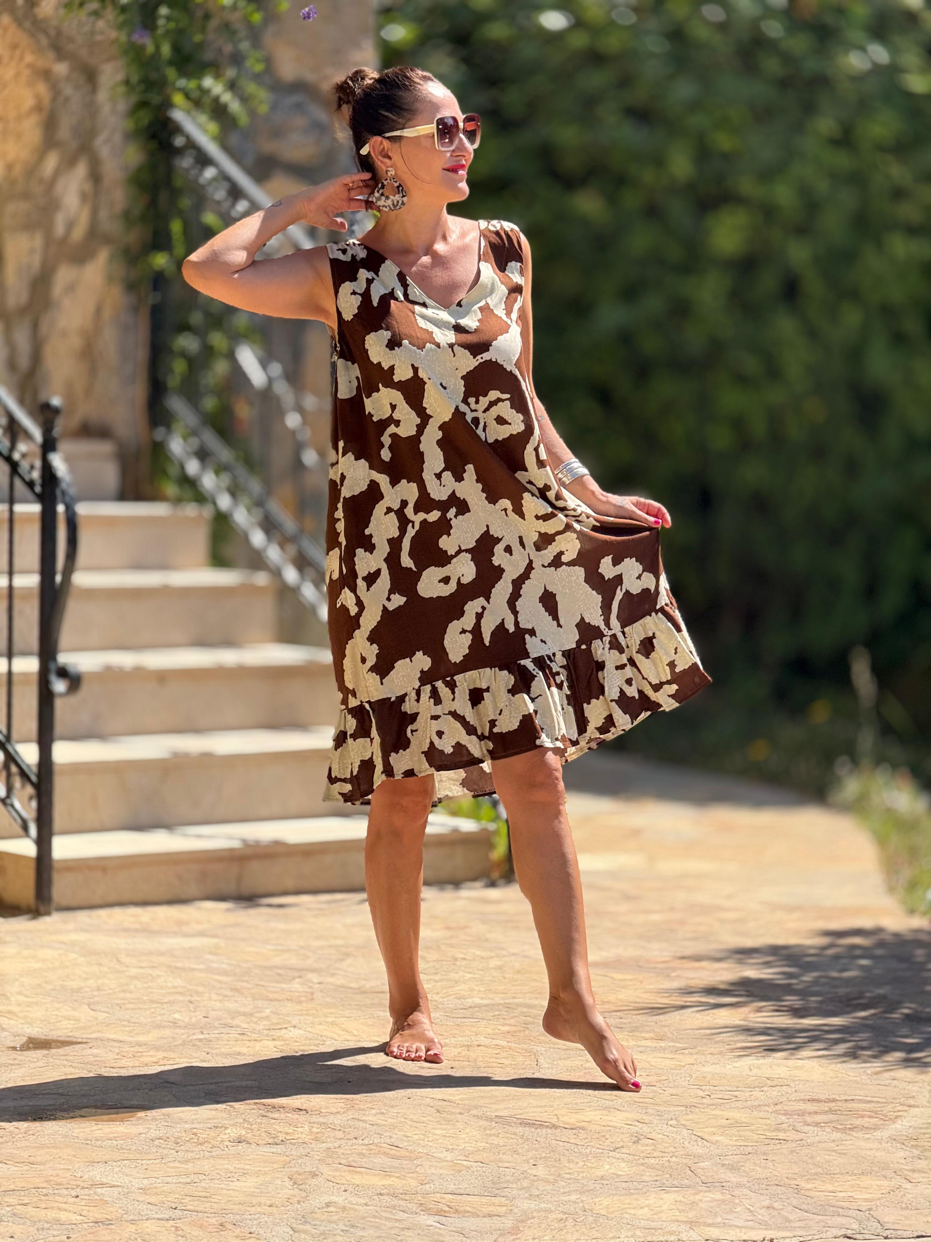 MLN16151 Viskon Alanya Elbise