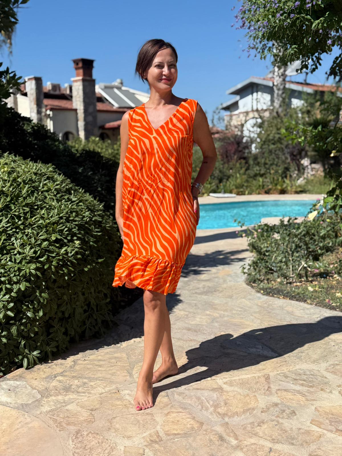 MLN16137 Viskon Alanya Elbise