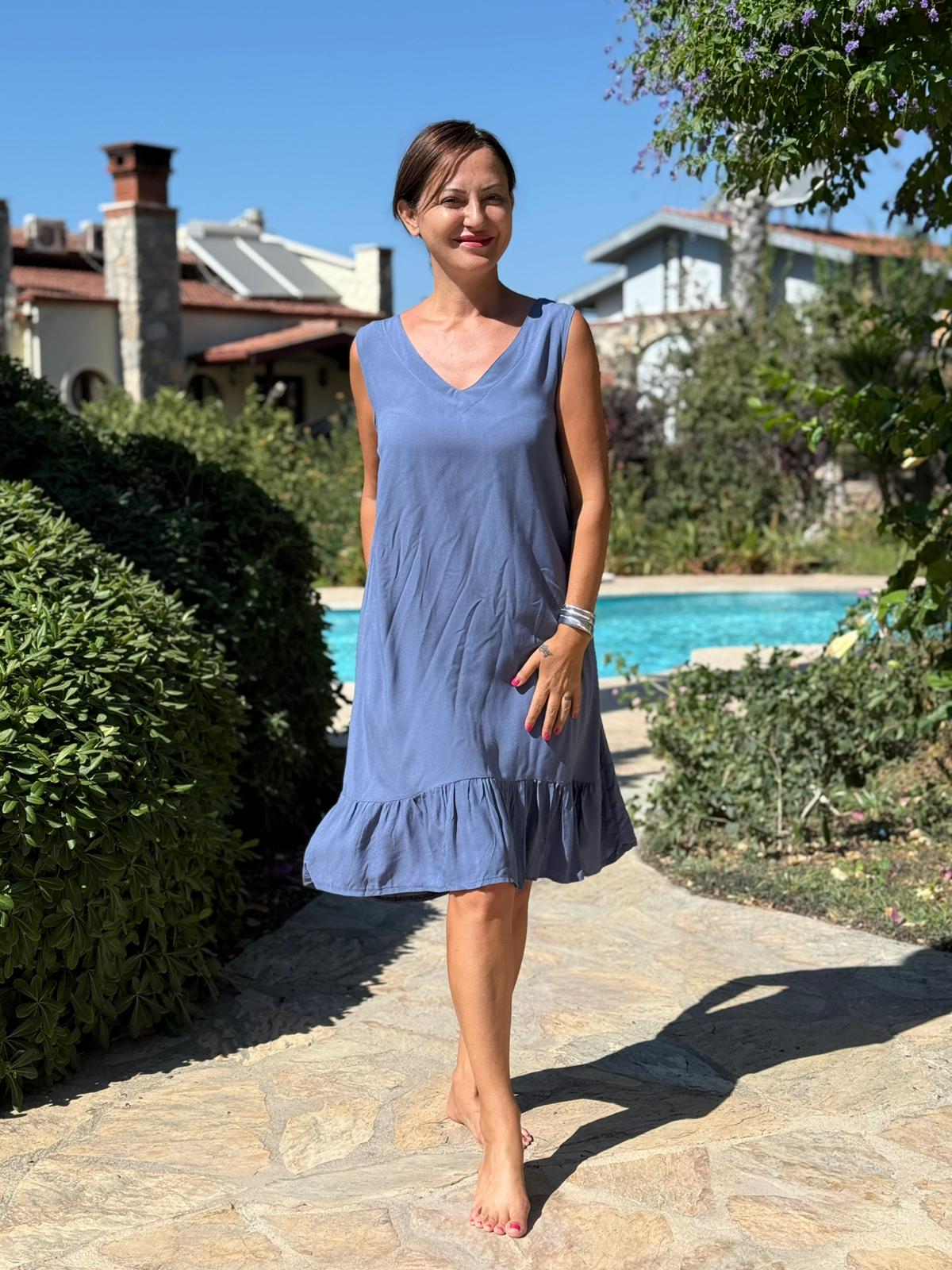 MLN16134 Viskon Alanya Elbise