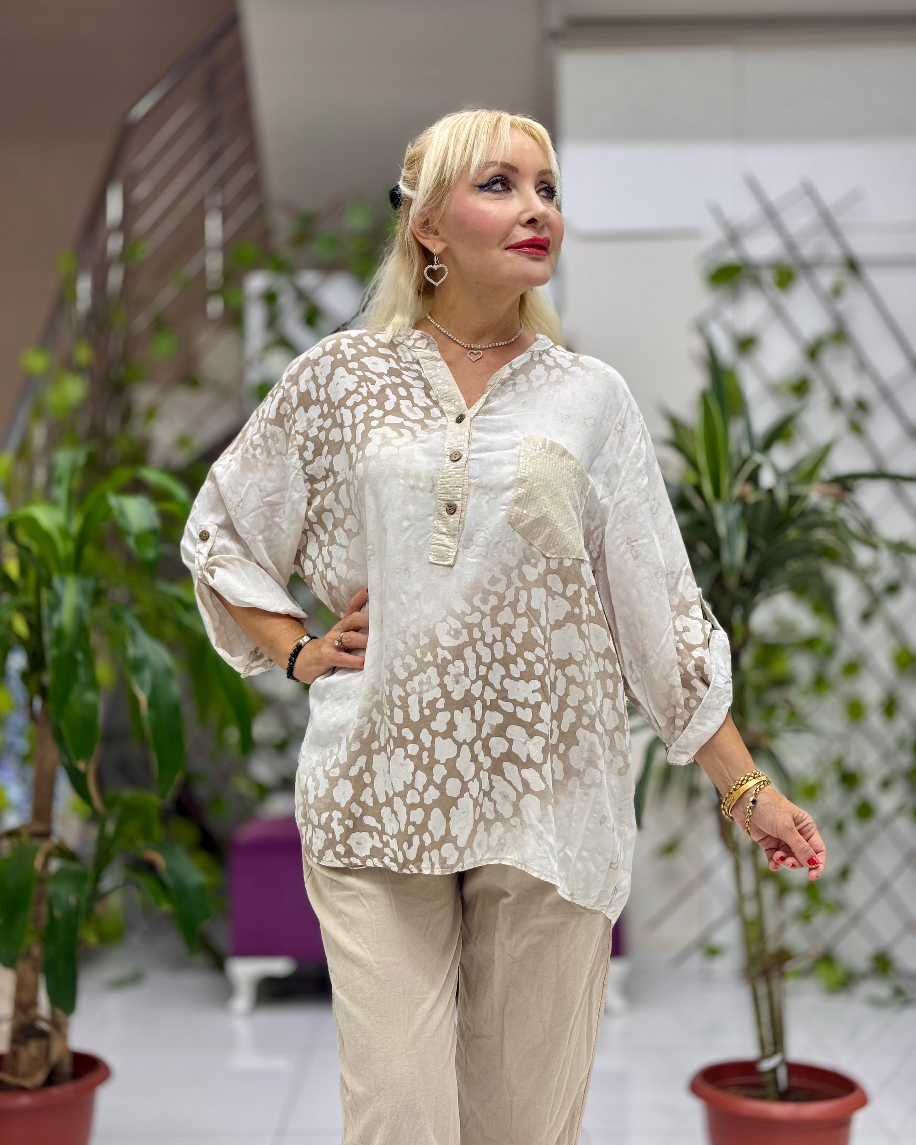 YG2095 İtalyan Coton Bluz Krem