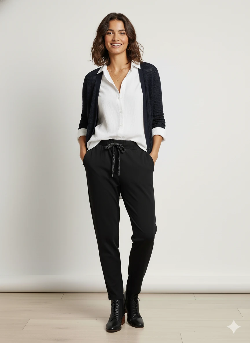 AY18003 Likralı Coton Pantolon Büyük Kalıp Koyu Lacivert