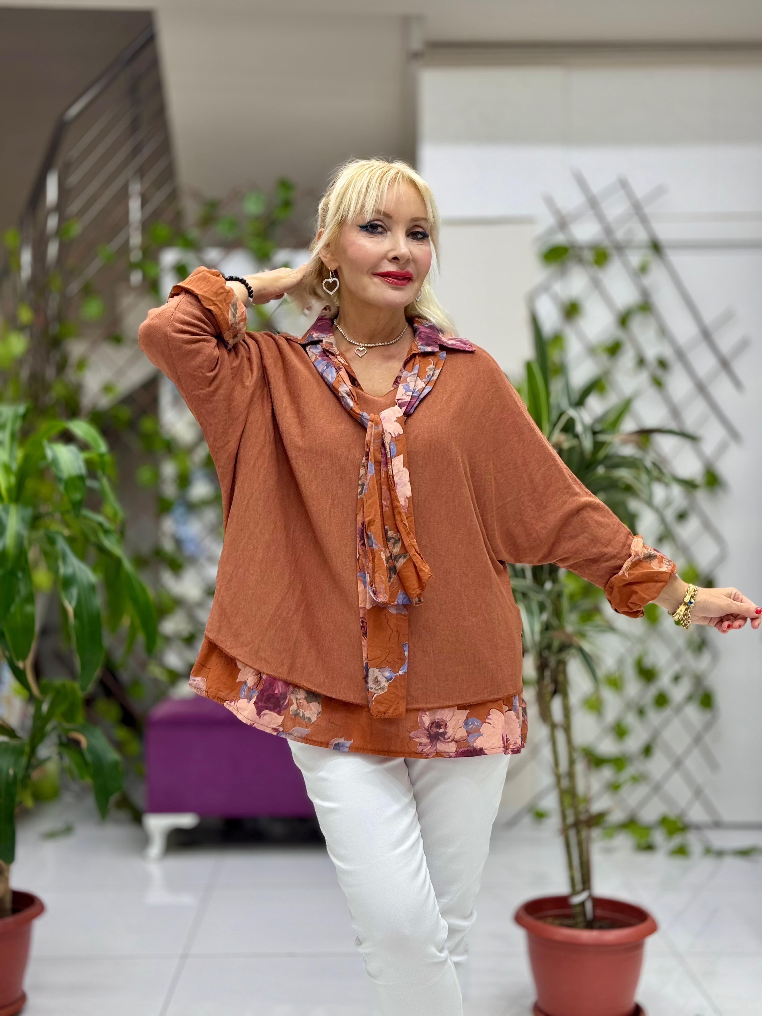P6811 Prendas de punto con estampado de camuflaje Caqui