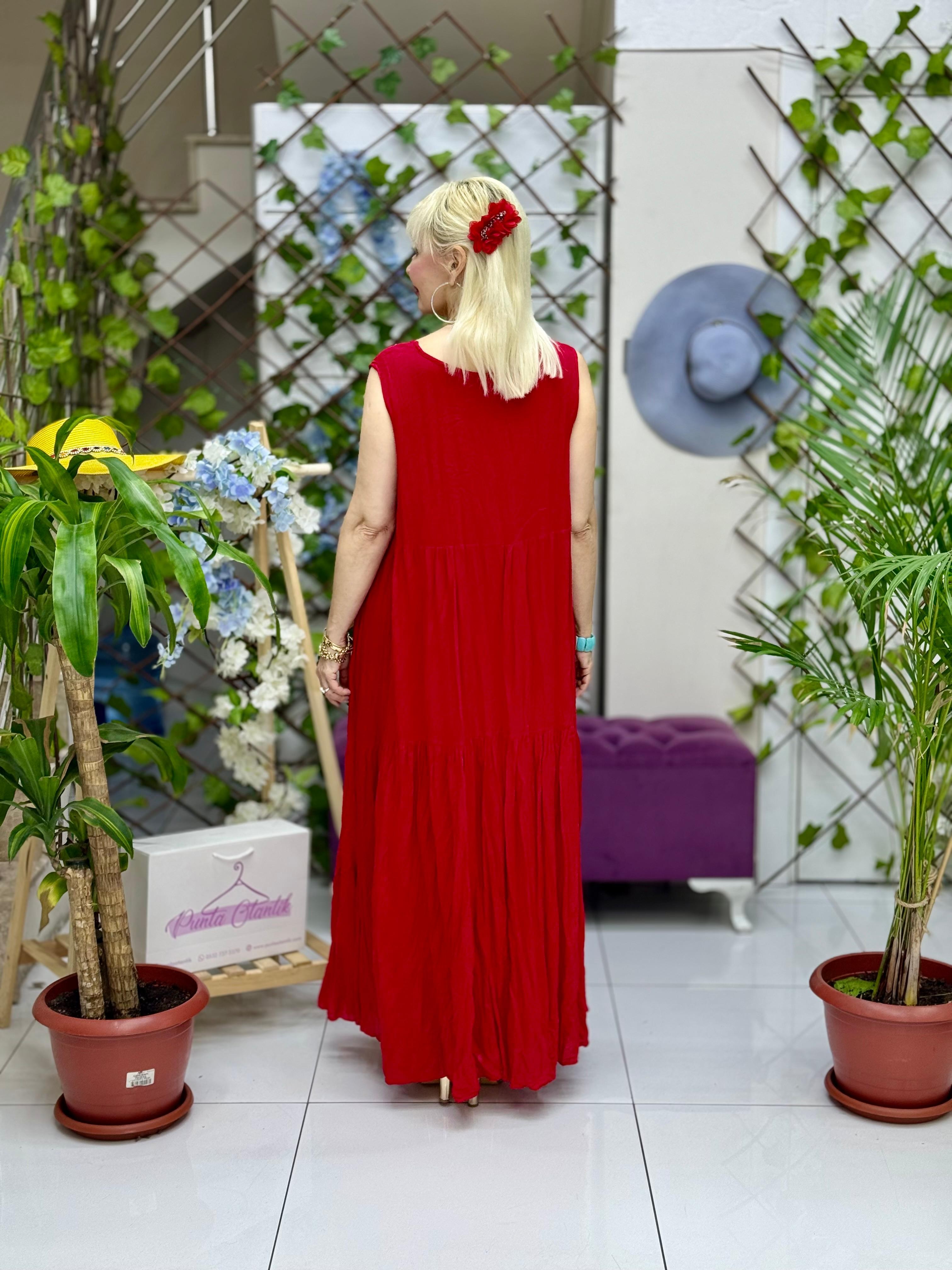 VL2114 Vual Elbise Kırmızı