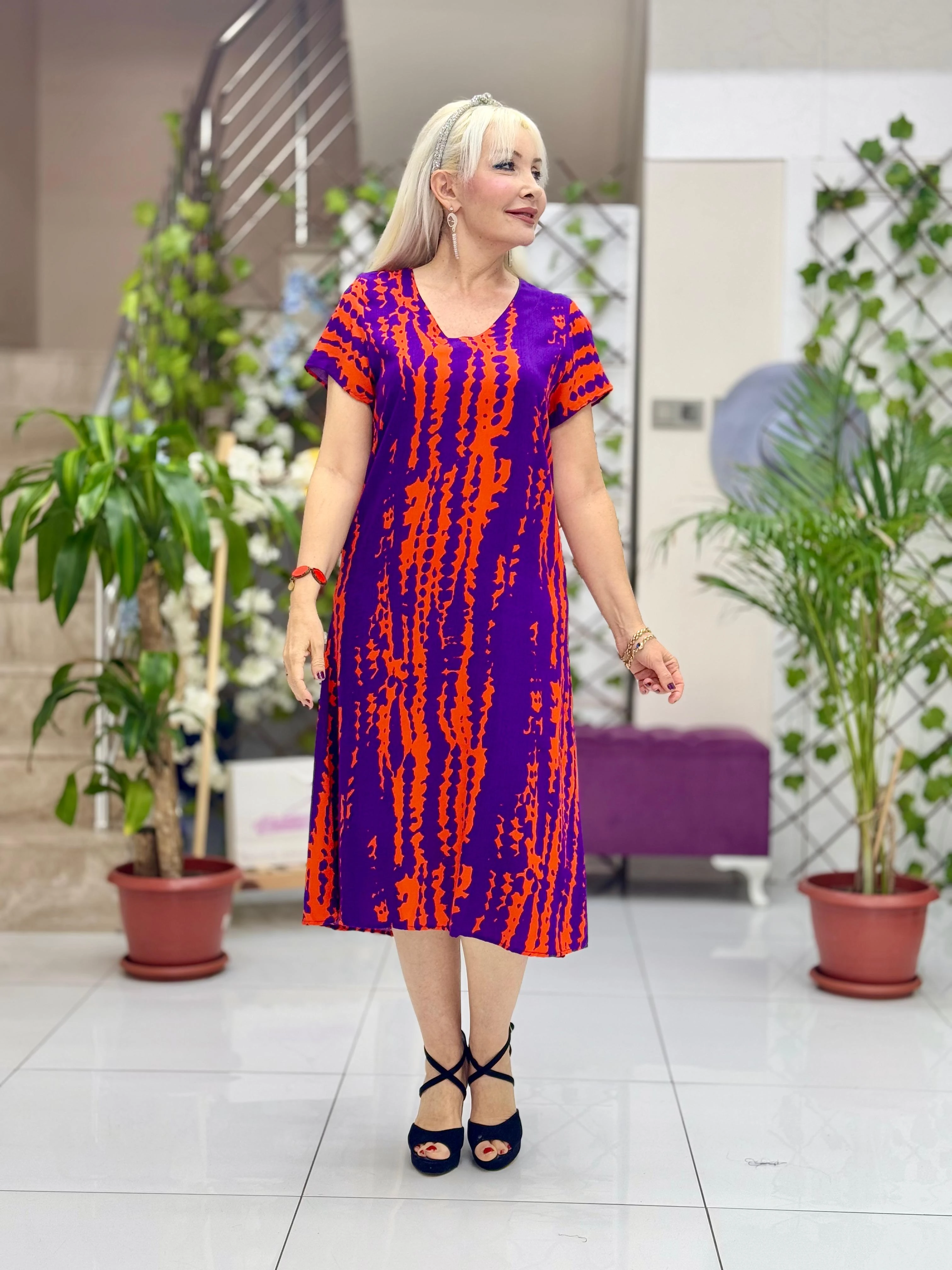 DM70038 Demet Viskon Elbise