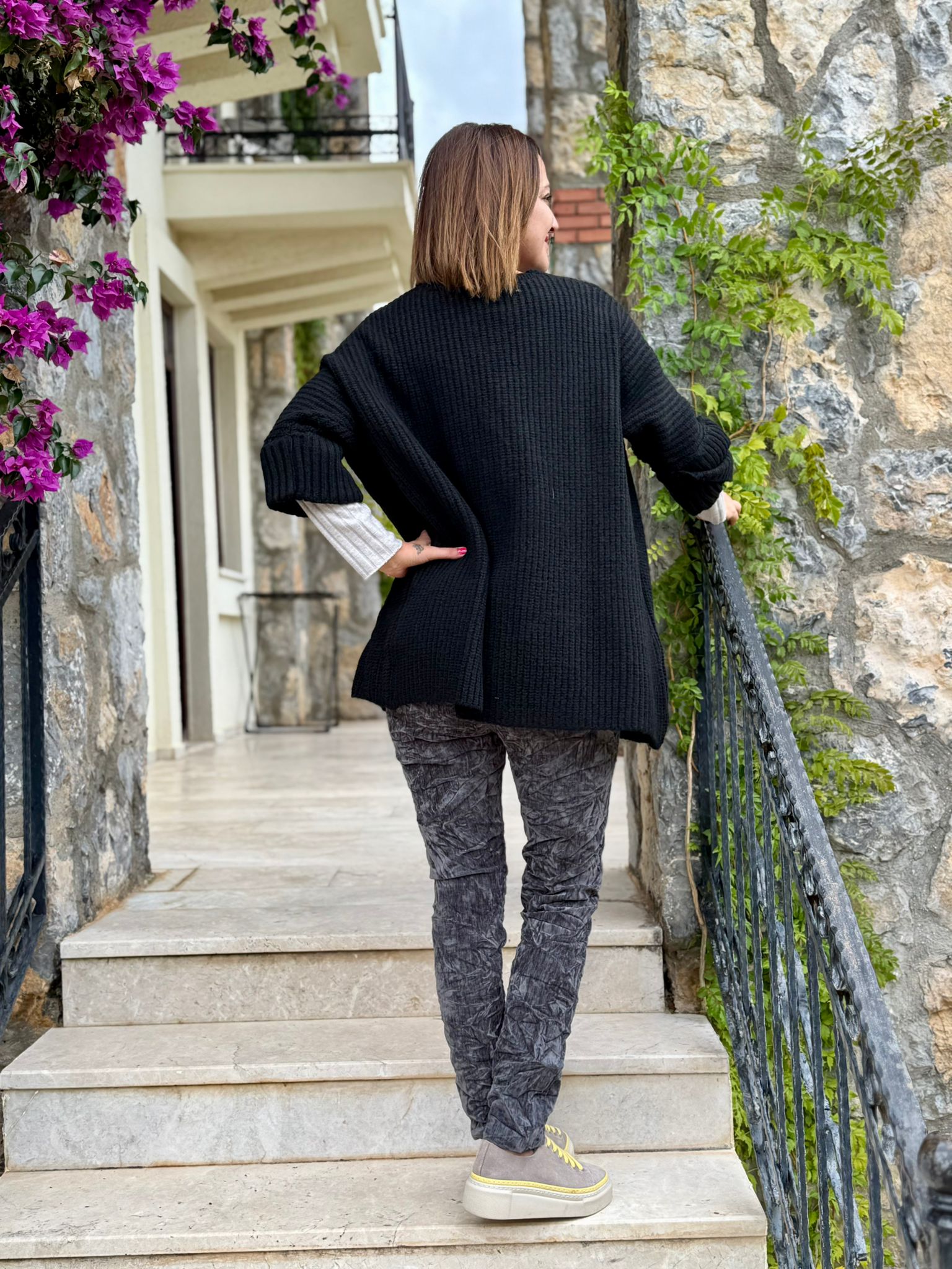 Sc2403 Jersey De Punto Lavado Marrón