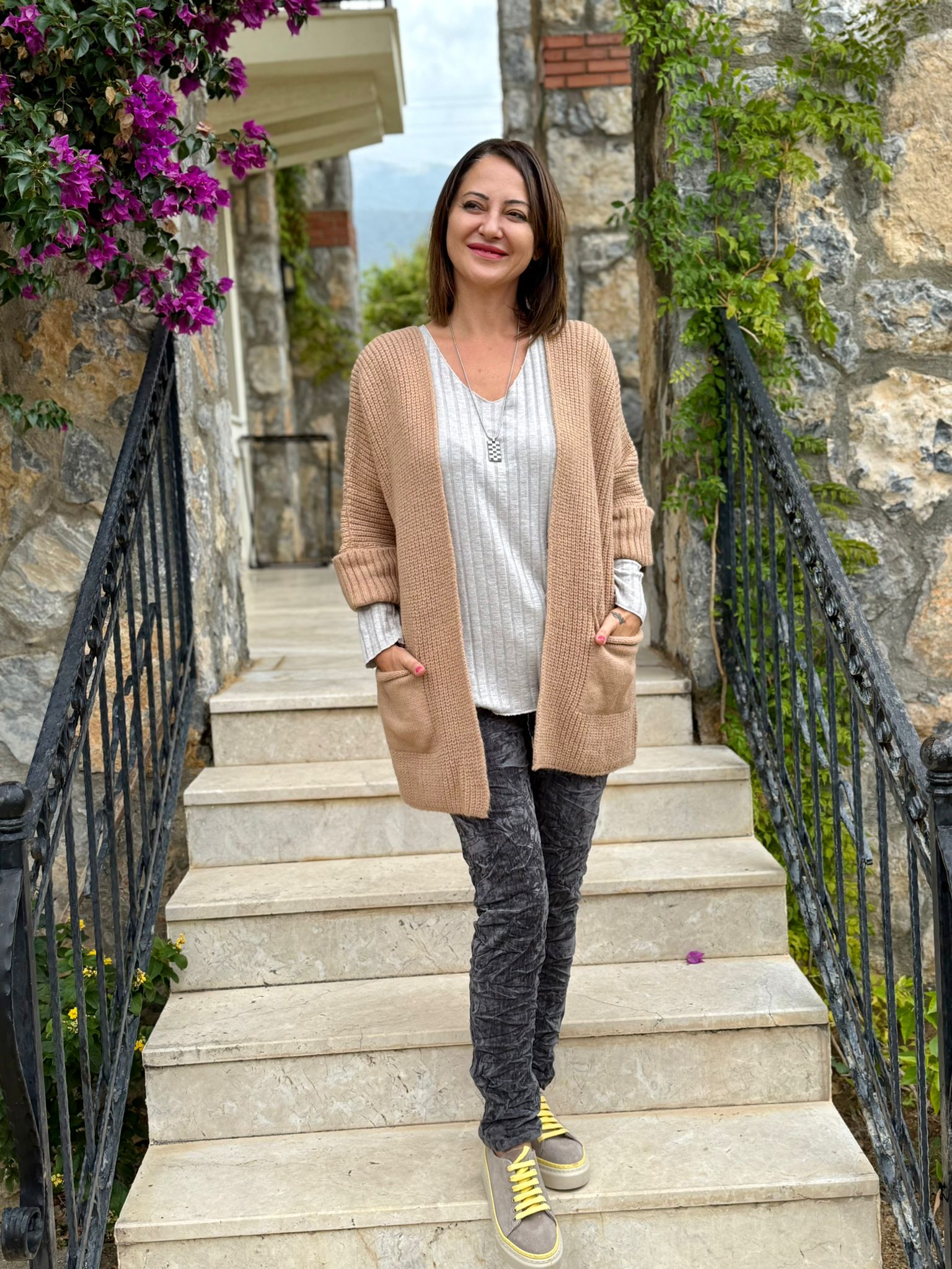 Sc2403 Jersey De Punto Lavado Marrón