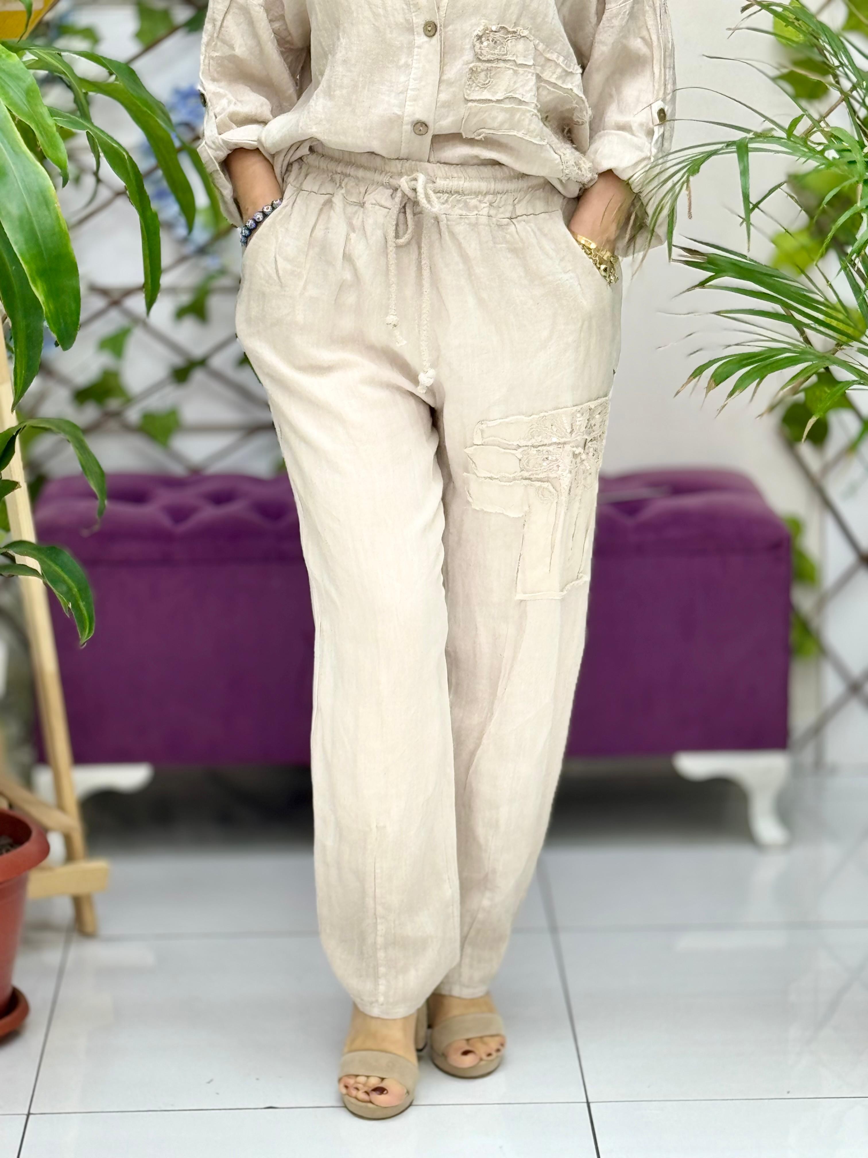N10661 Traje Italiano Lino Ciruela