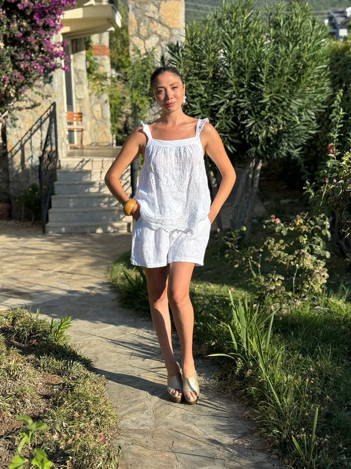N10661 Traje Italiano Lino Ciruela