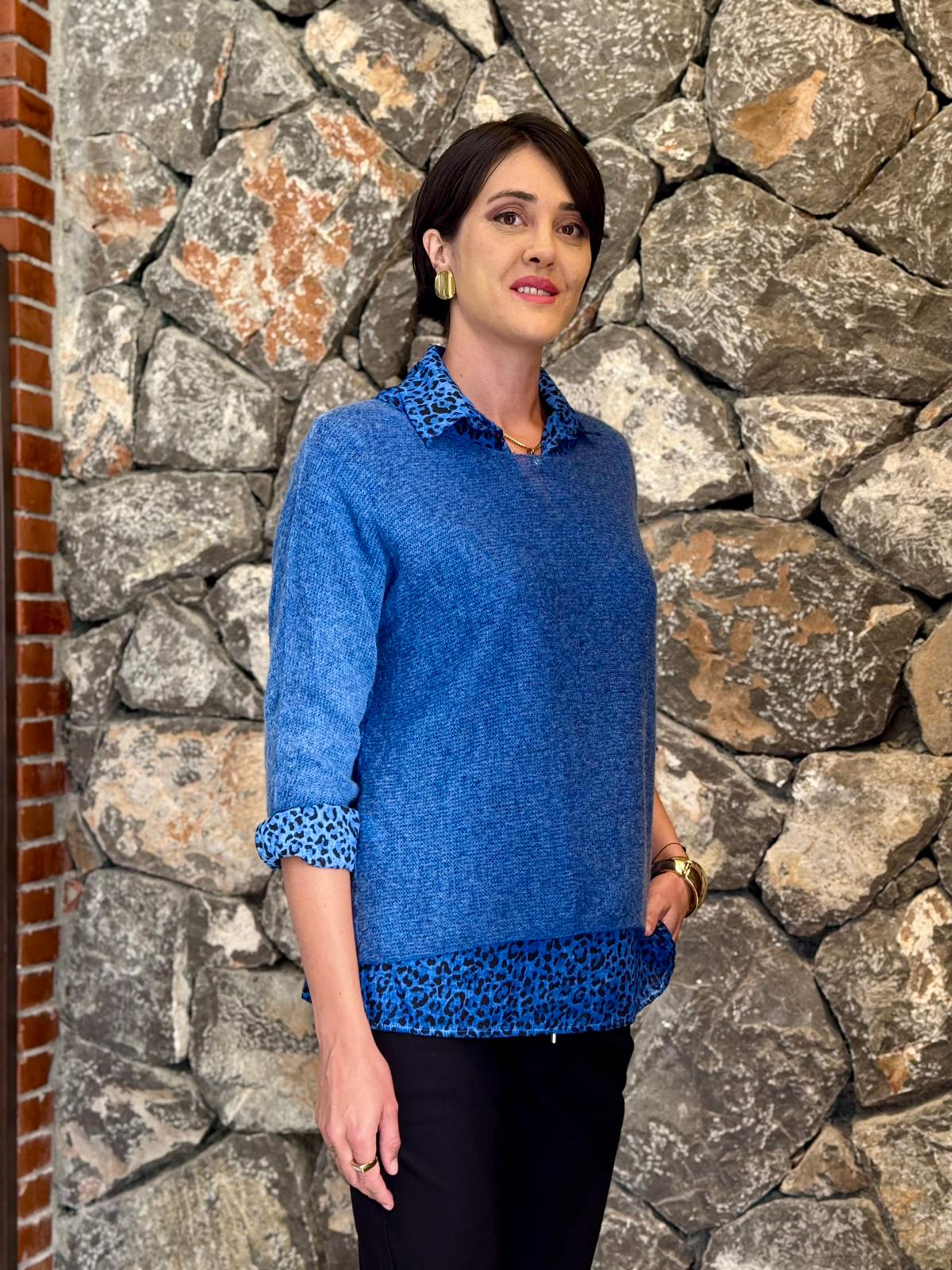 P6811 Prendas de punto con estampado de camuflaje Caqui