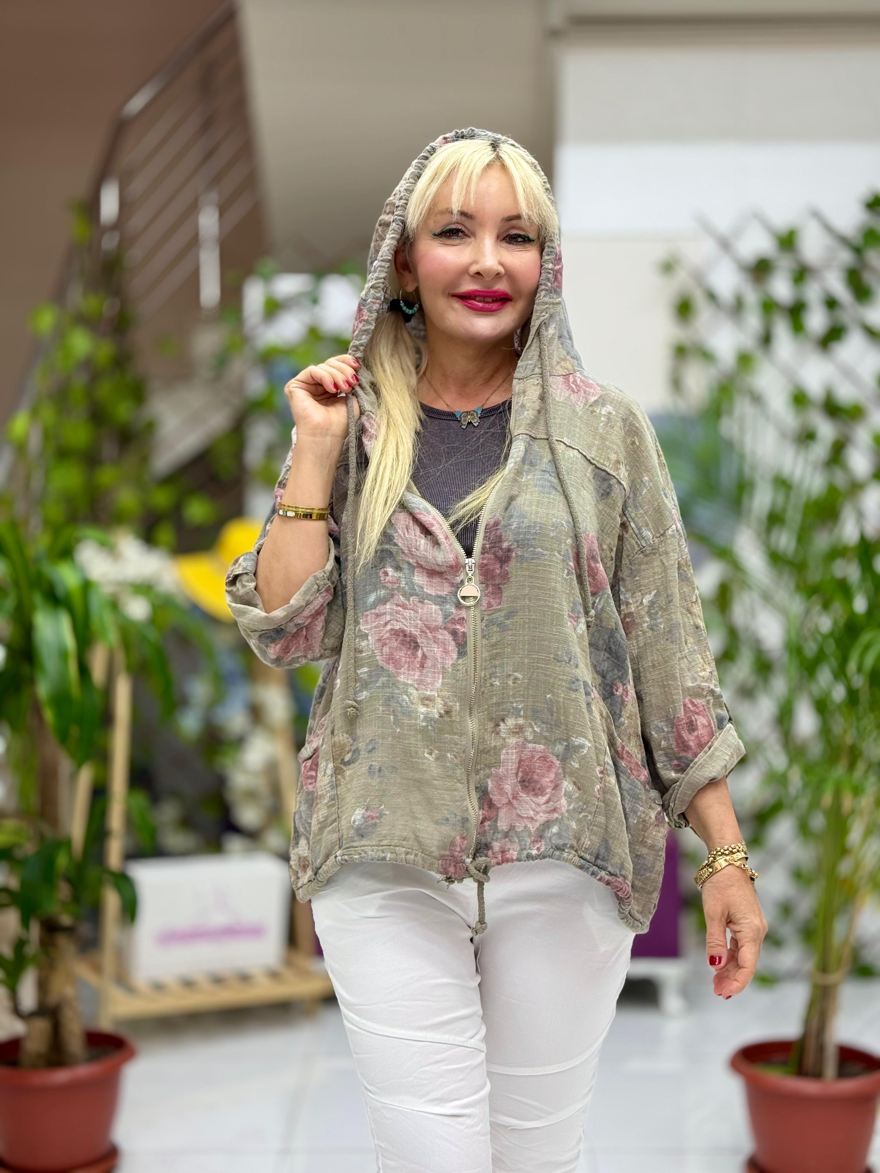 YG3002 Pamukketen Fermuarlı Kapişonlu Ceket Vizon