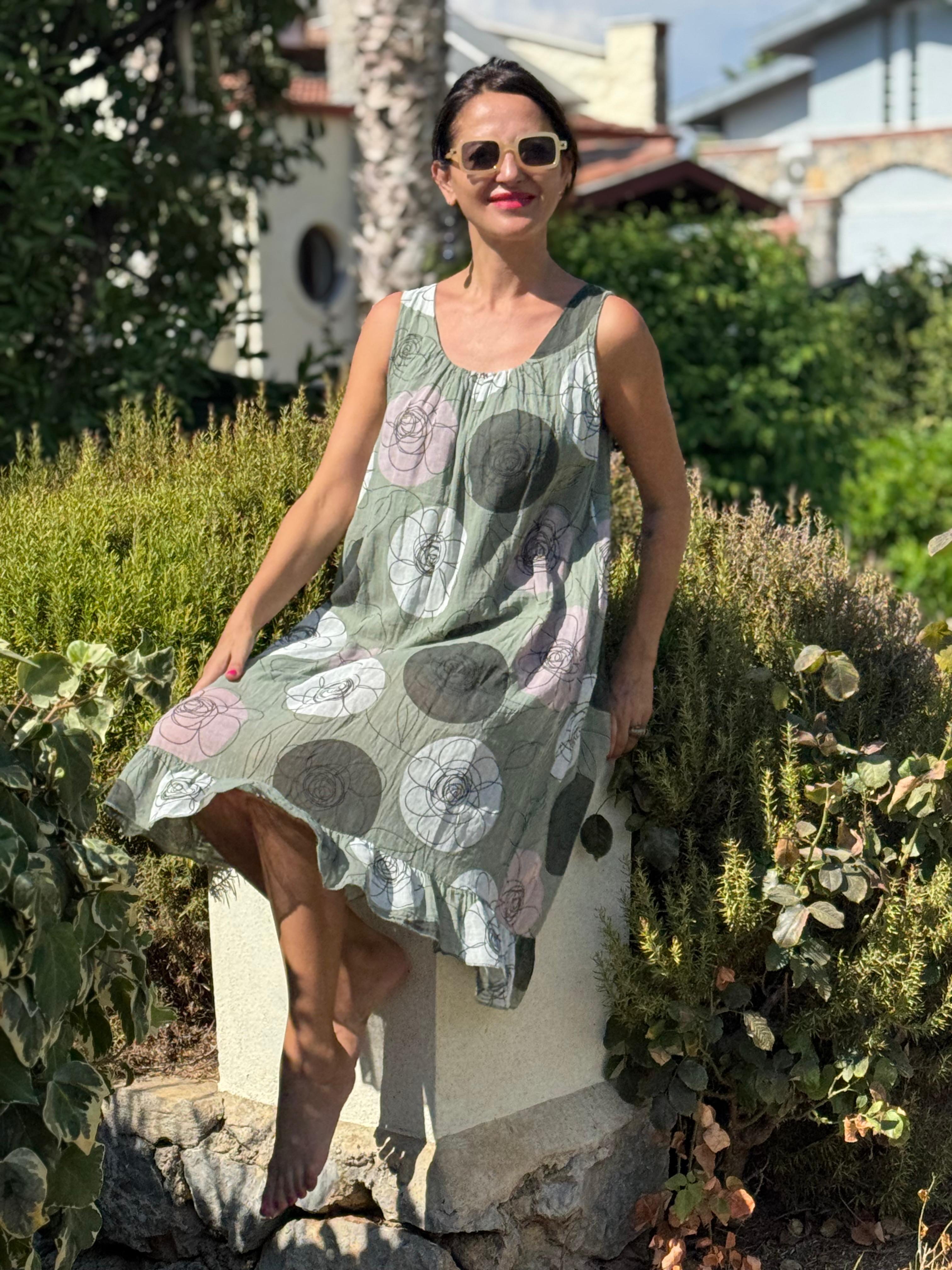 YG205010 İtalyan Coton Elbise Haki
