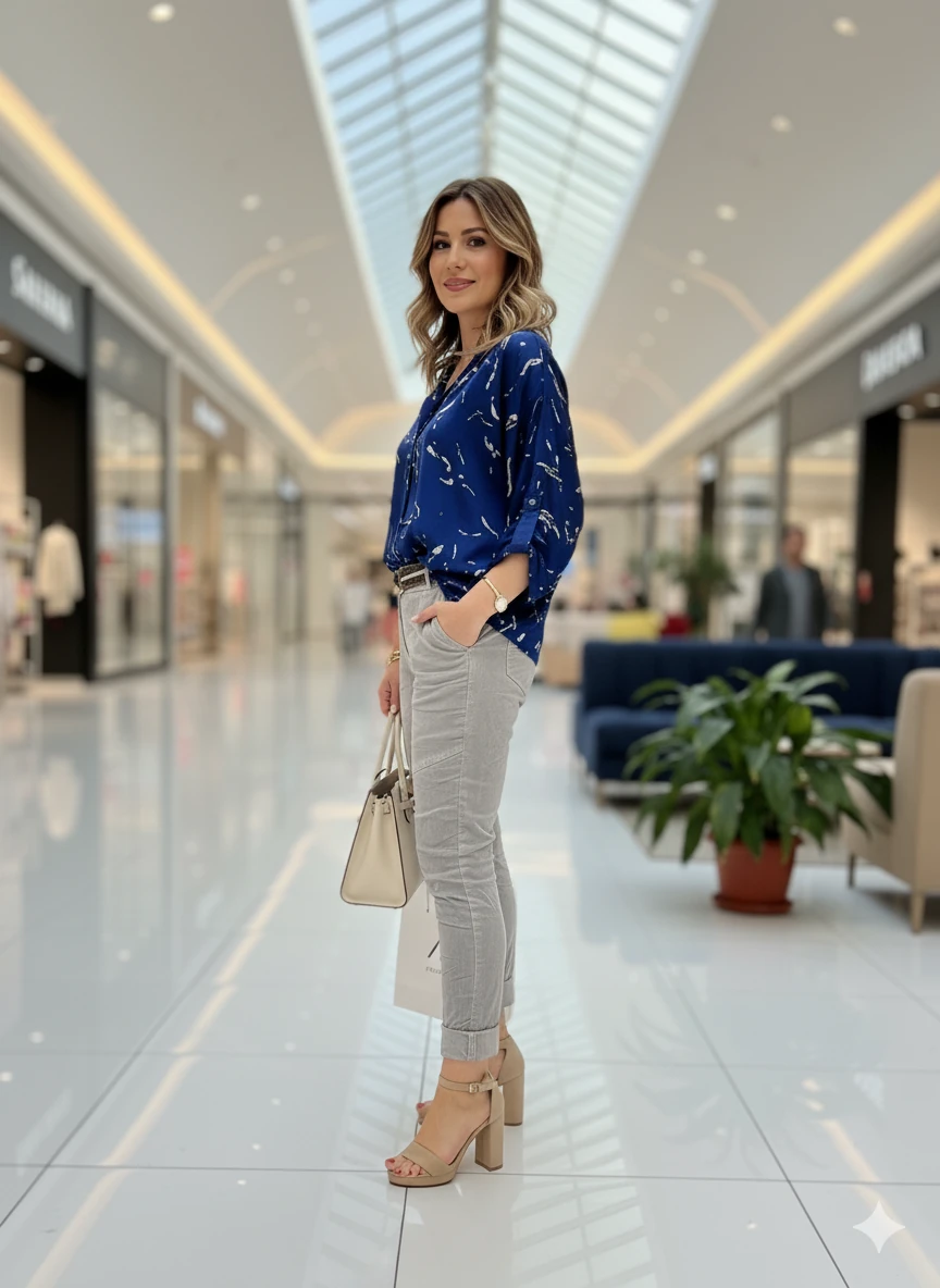 NC21358 İtalyan Coton Pantolon Gri