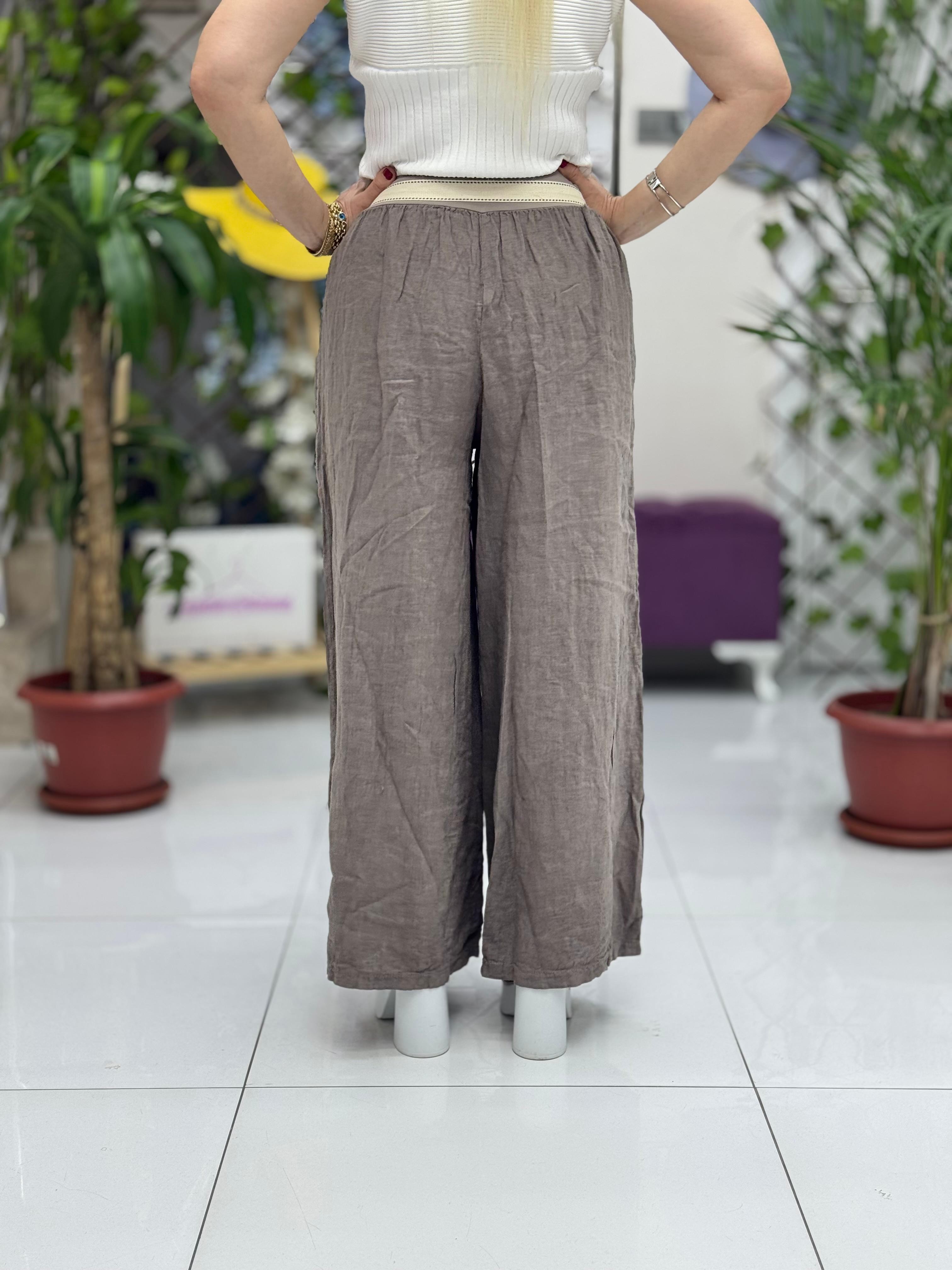NC2613 İtalyan Keten Pantolon Vizon