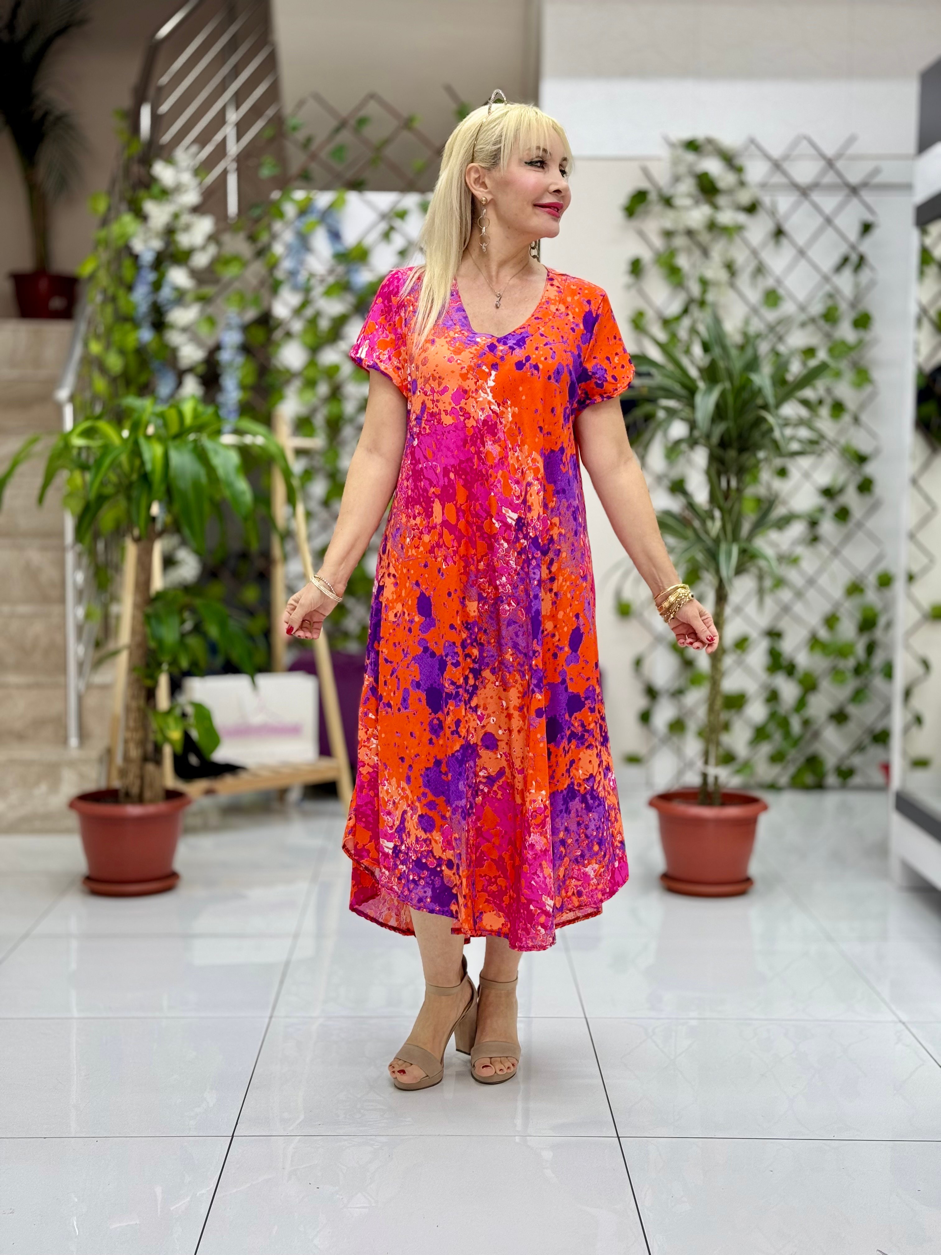 FD17196 Viskon Frida Elbise