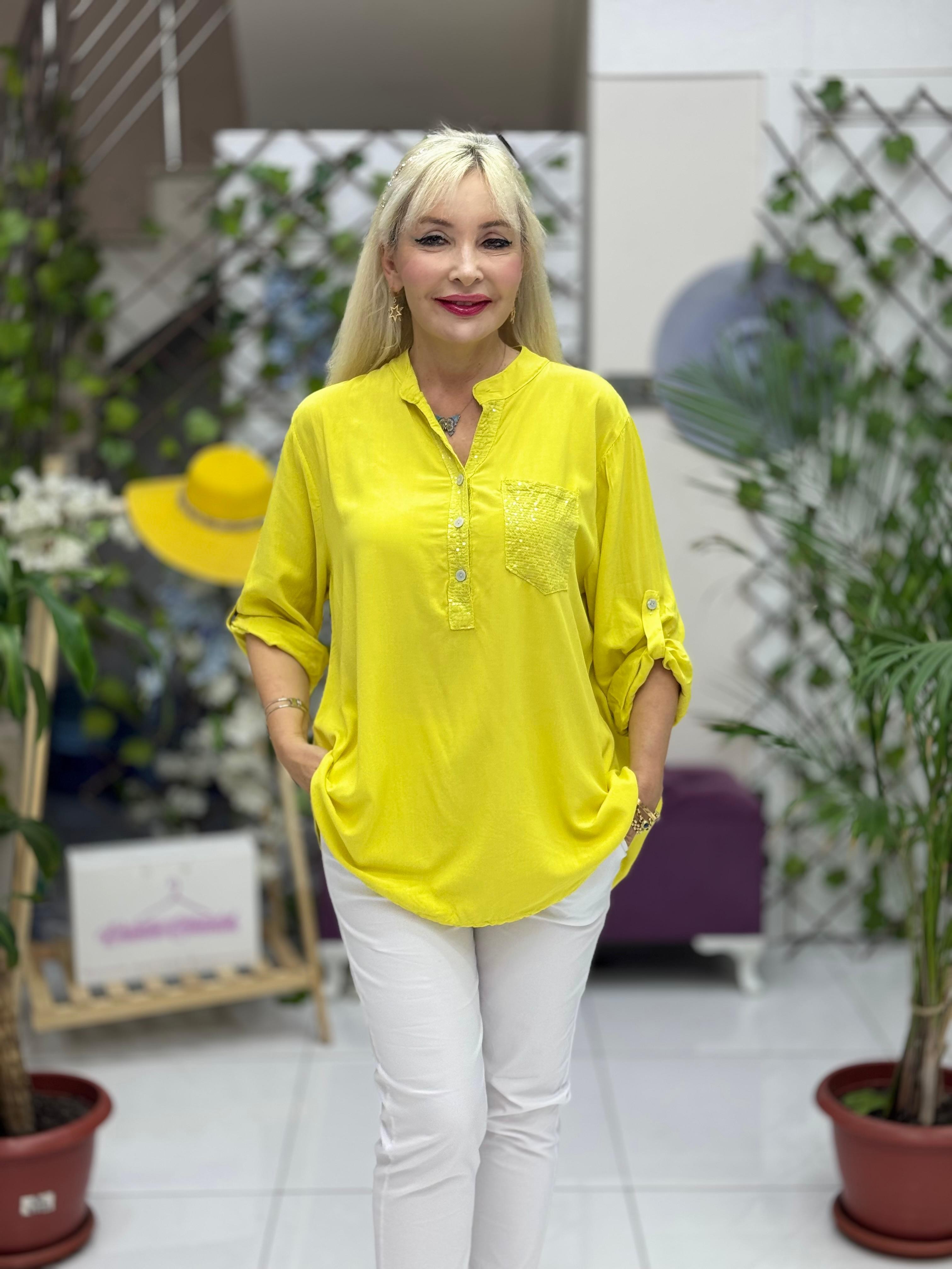 NC15460 İtalyan Coton Bluz Sarı