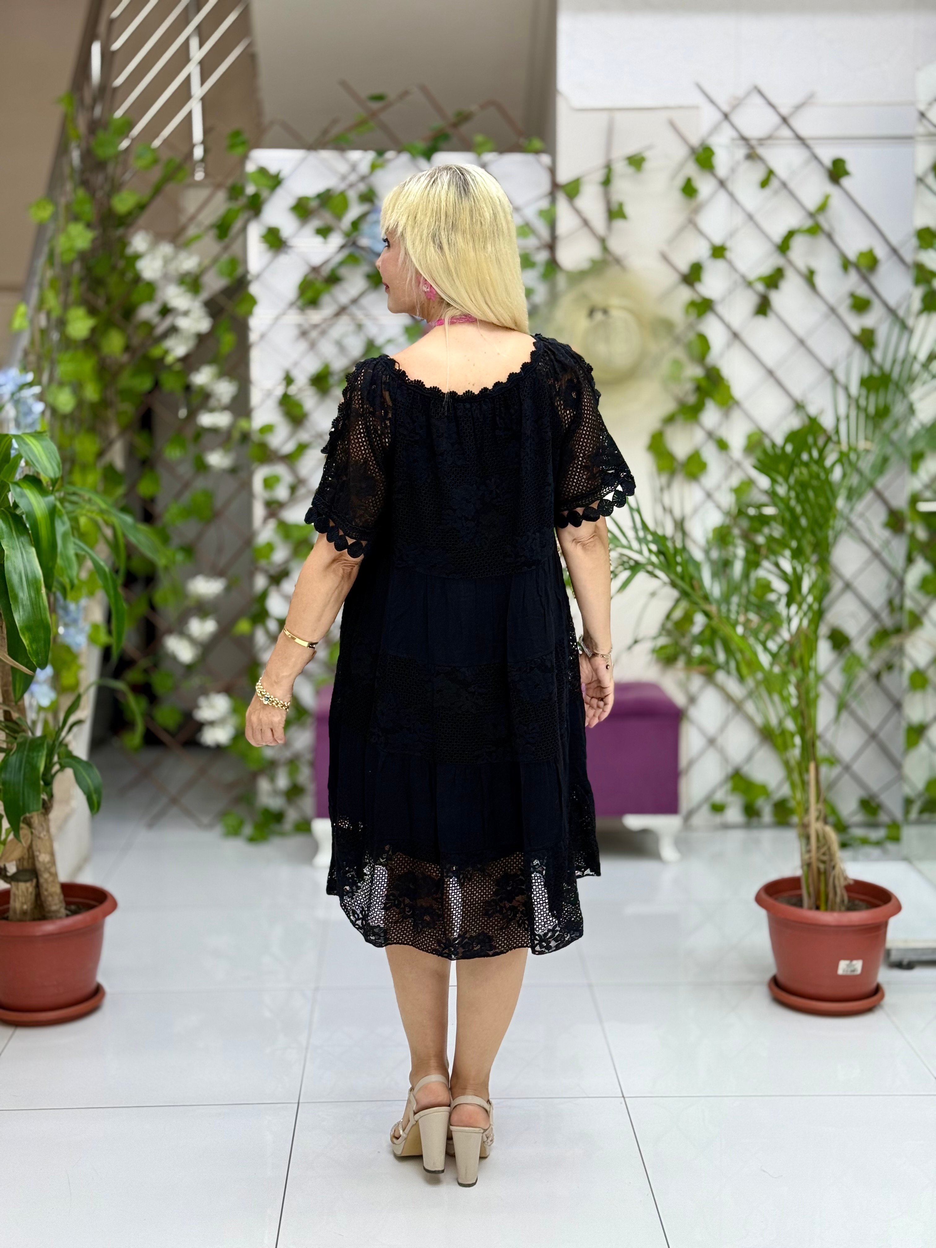 N20725 Vestido de algodón italiano Rosa