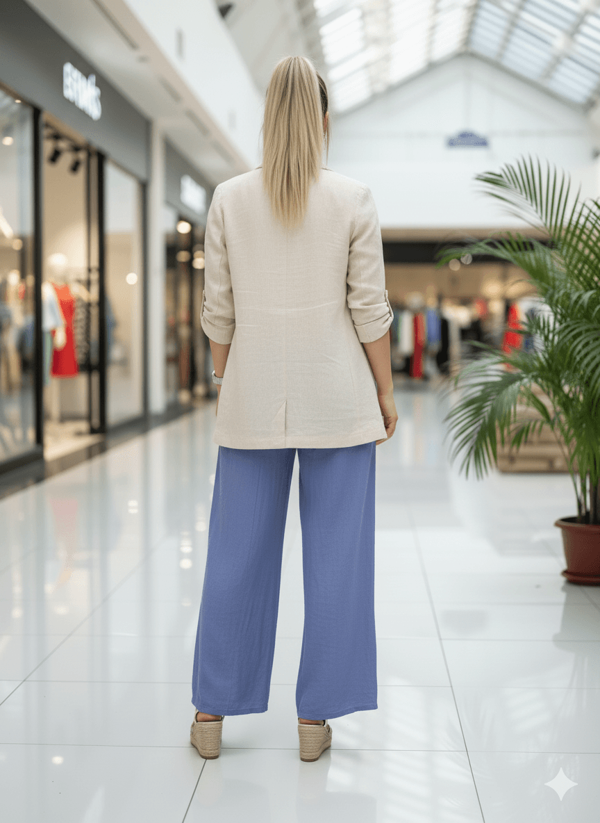 P3082 PANTALÓN LINO ITALIANO MARRÓN