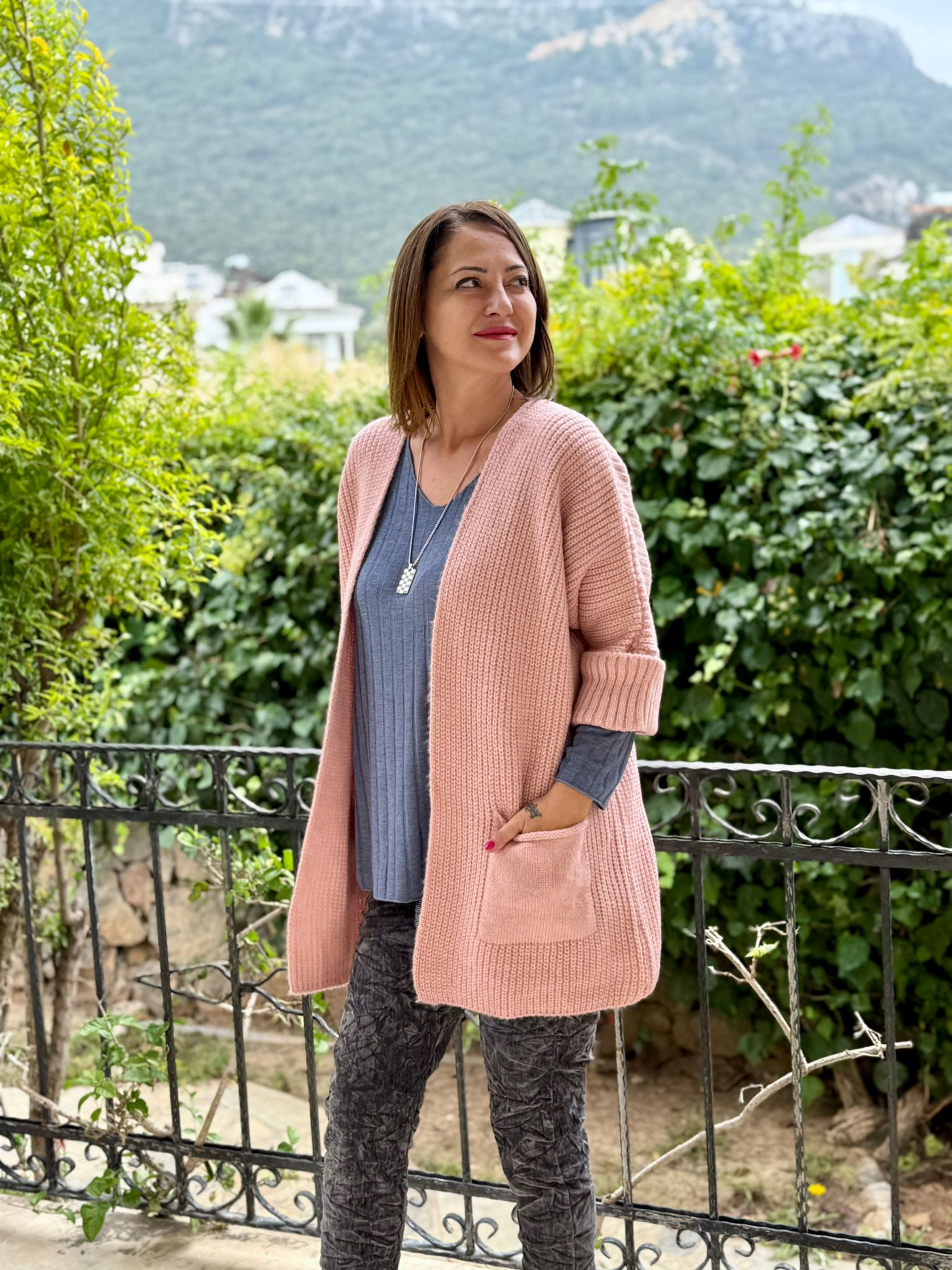 Sc2403 Jersey De Punto Lavado Marrón