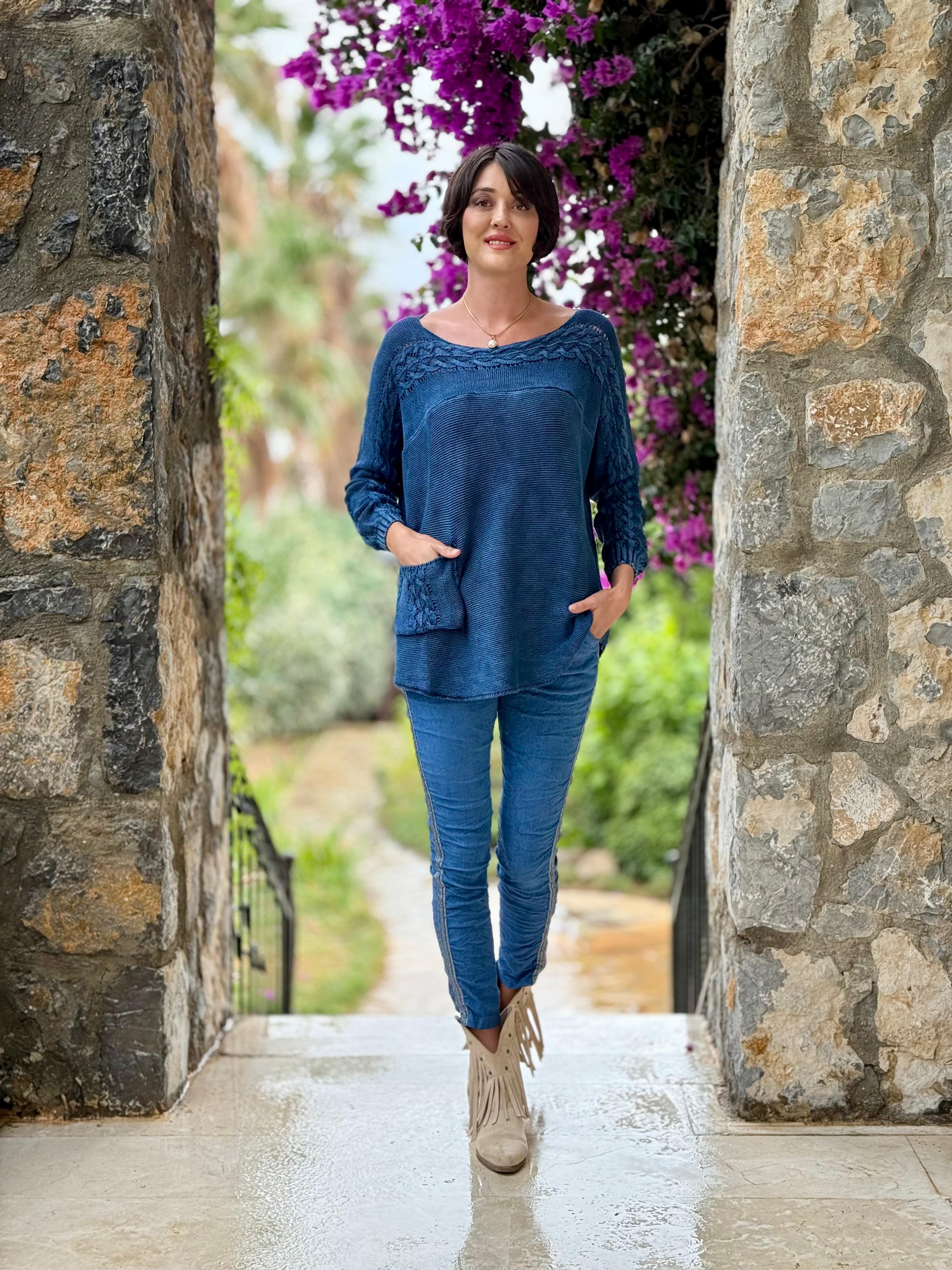 Sc2403 Jersey Punto Lavable Azul Marino