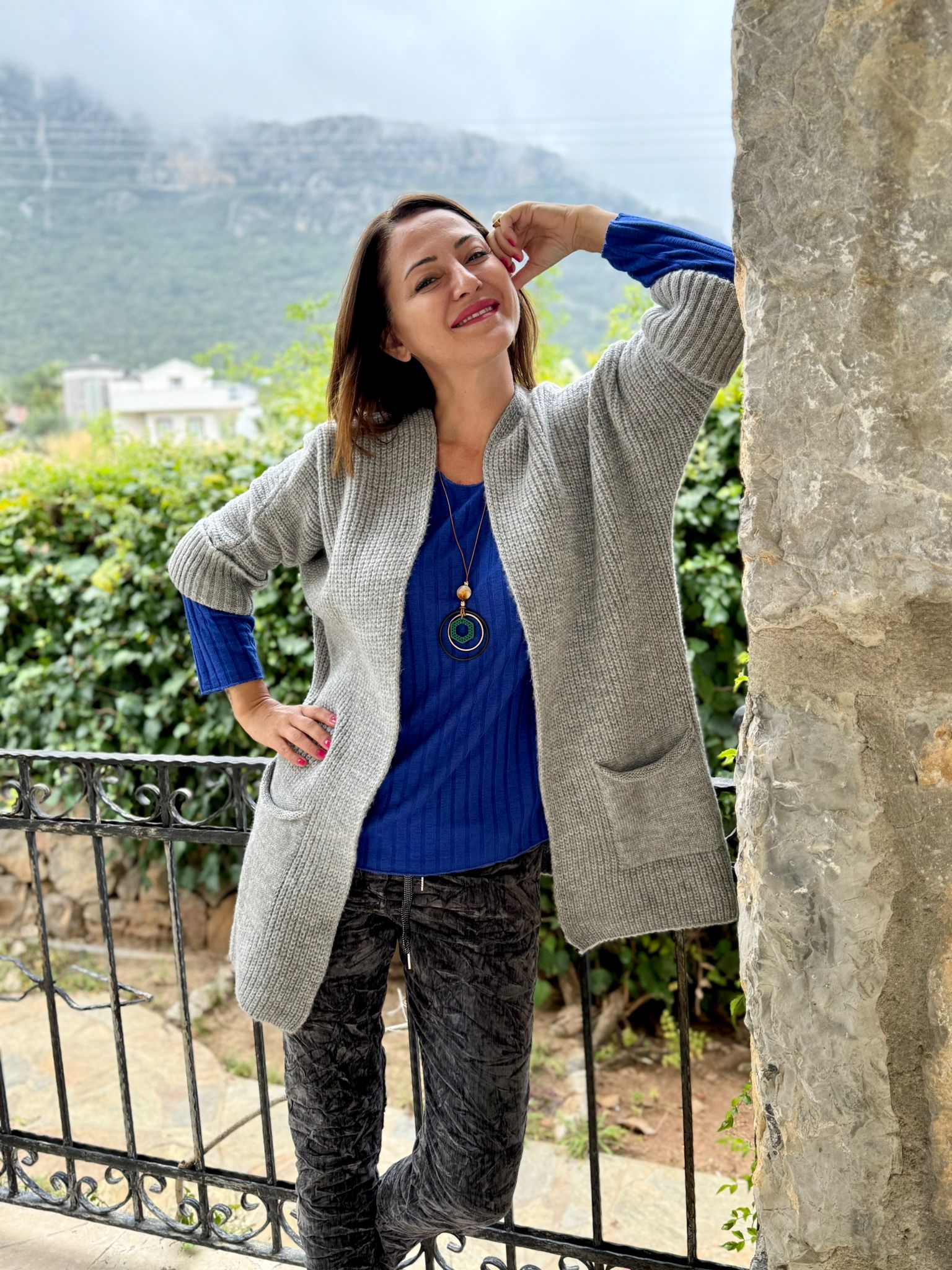 Sc2403 Jersey De Punto Lavado Marrón