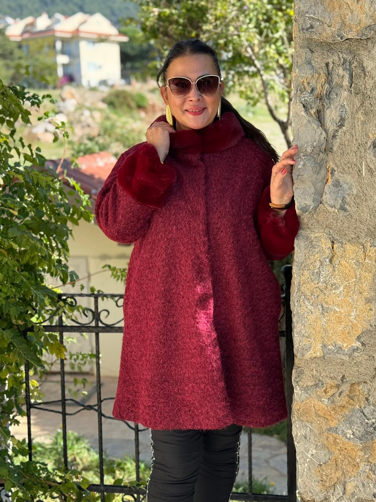 N2238 Abrigo Napa Leopardo Cremallera Negro