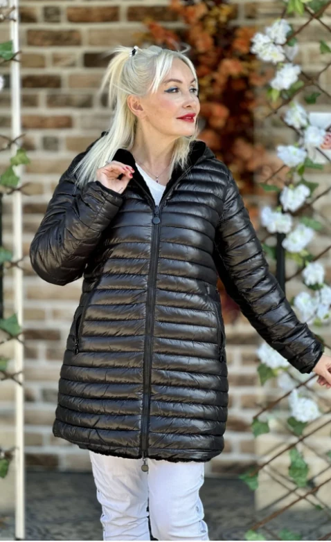 HV871 Kürklü Çift Taraflı Anorak Mont Siyah