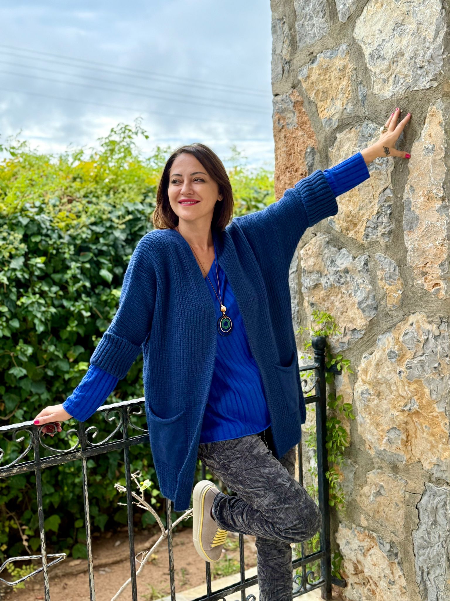 Sc2403 Jersey De Punto Lavado Marrón