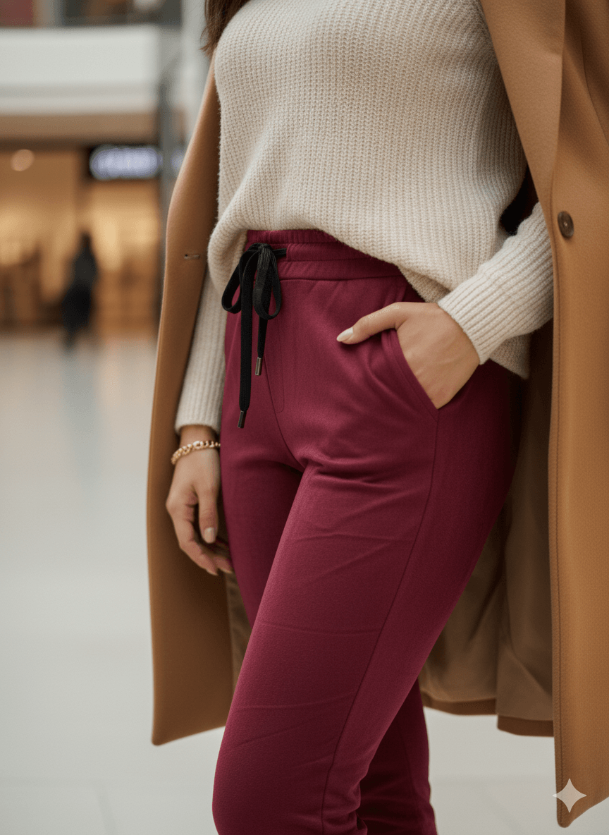 LS57117 İtalyan Süet Pantolon Bordo