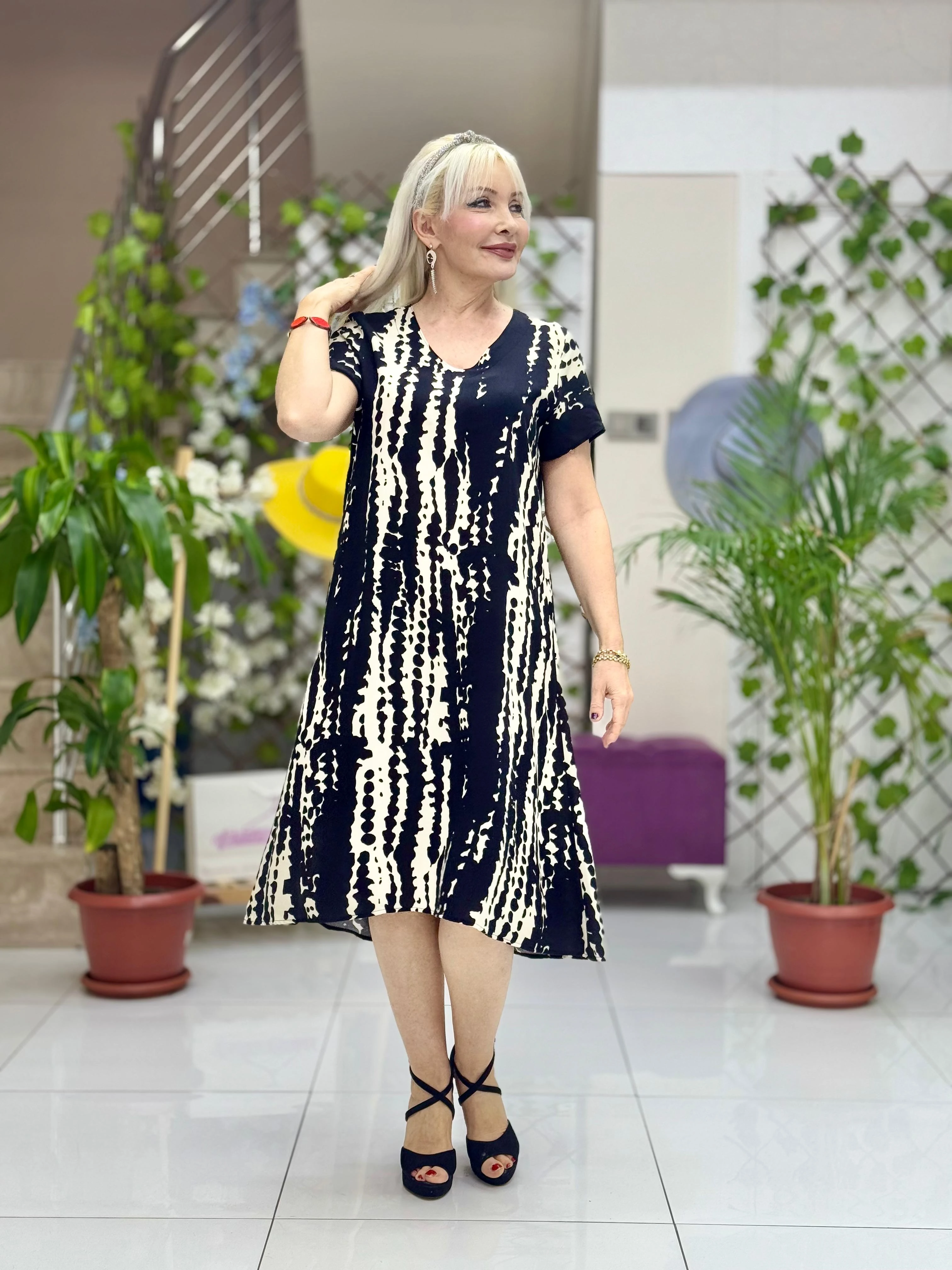 DM70044 Demet Viskon Elbise