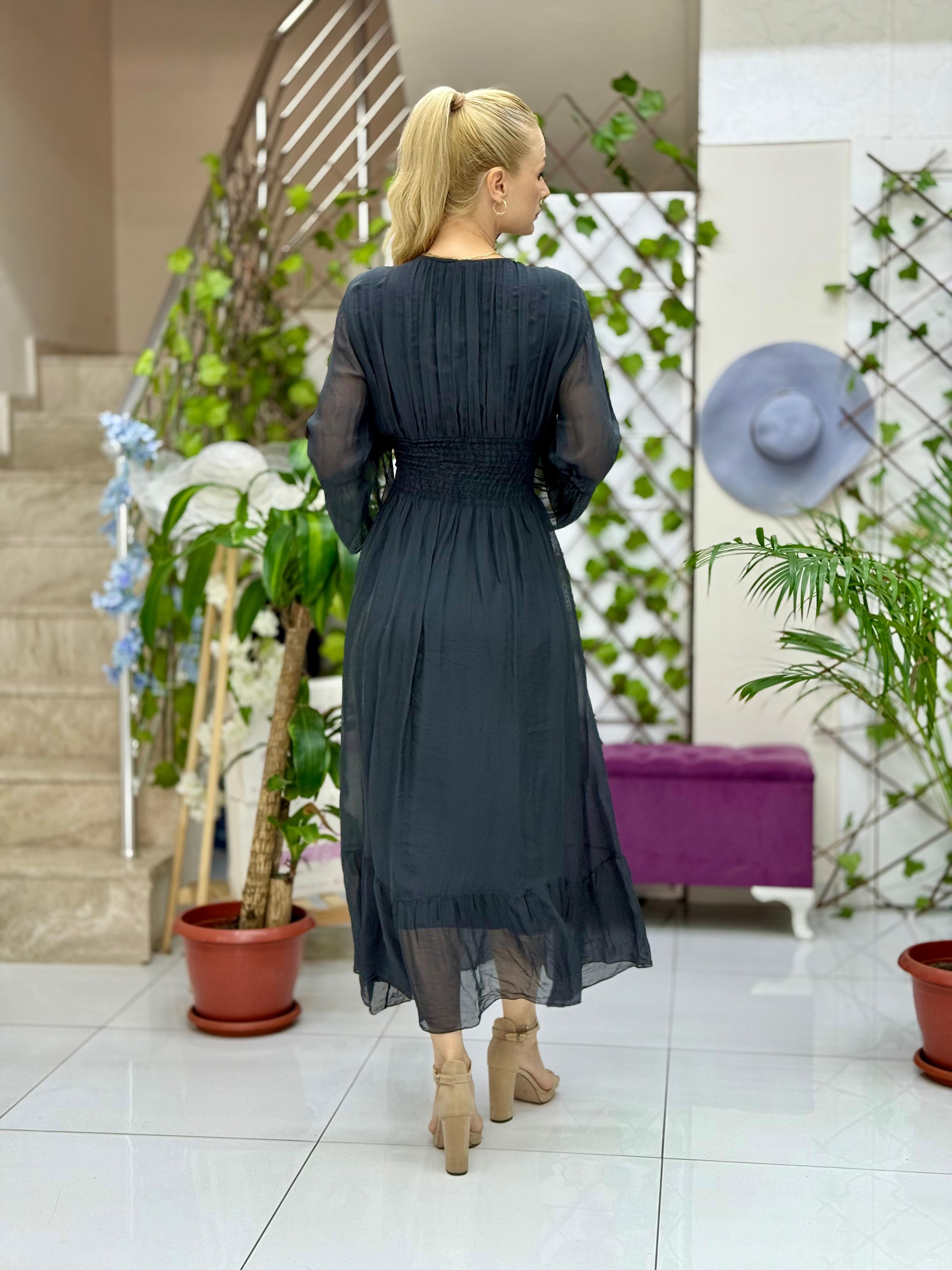 N510337 Vestido De Seda Italiana Beige