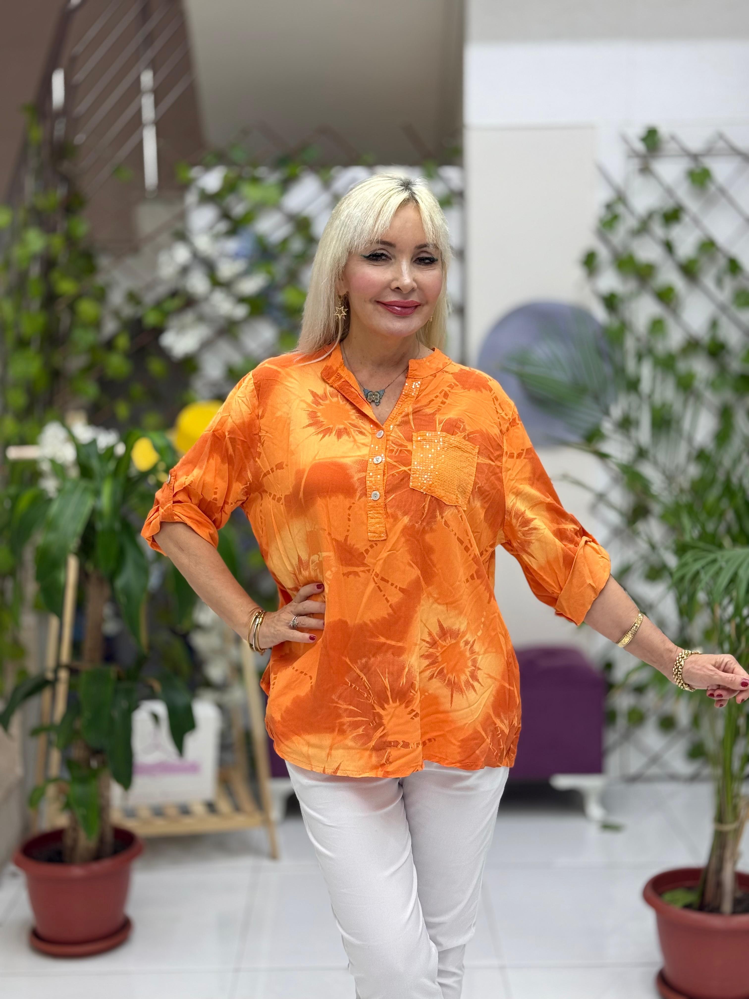 NC15420 İtalyan Coton Bluz Oranj
