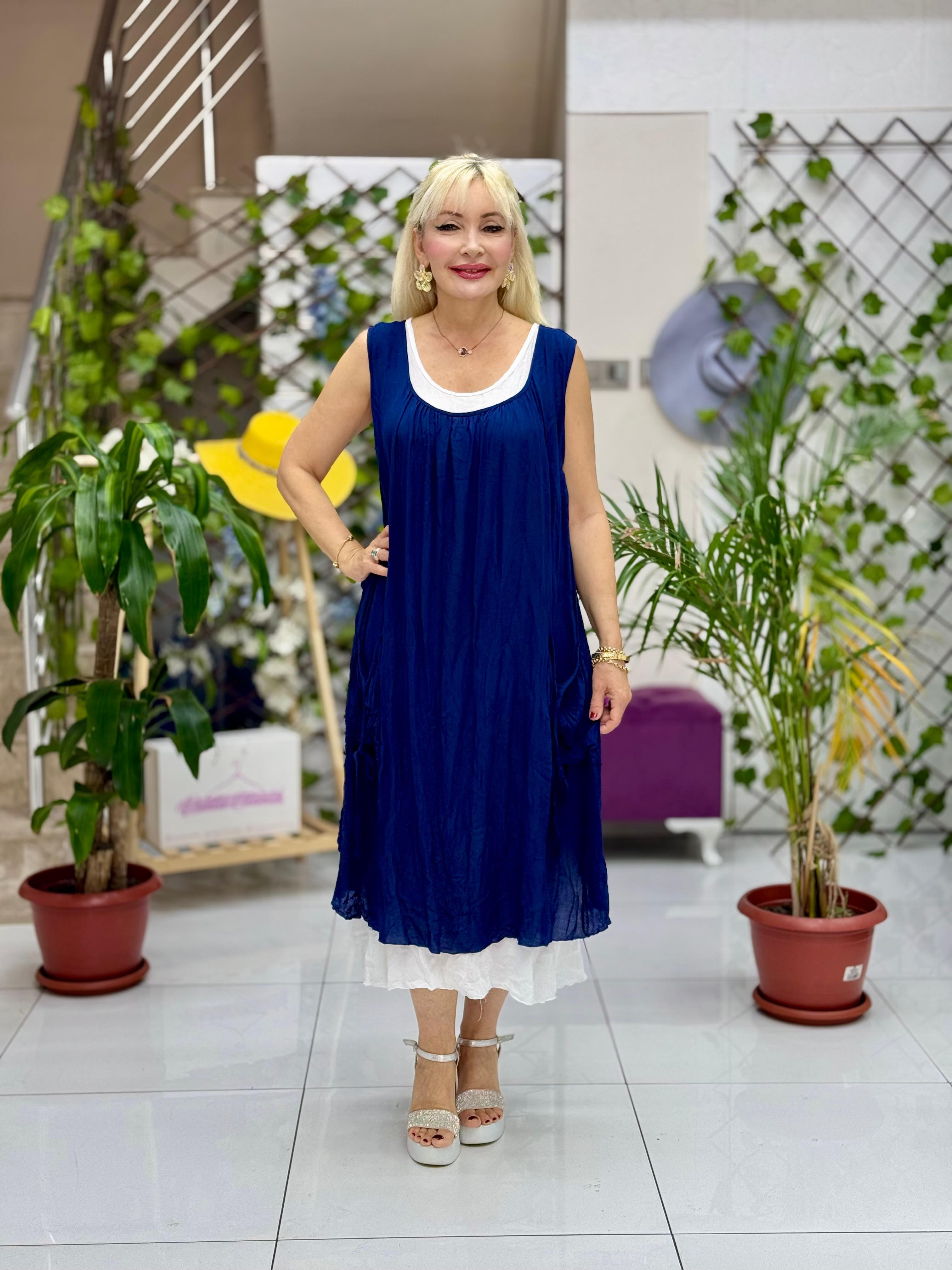 M1046 Vestido Voile Sin Mangas Rojo