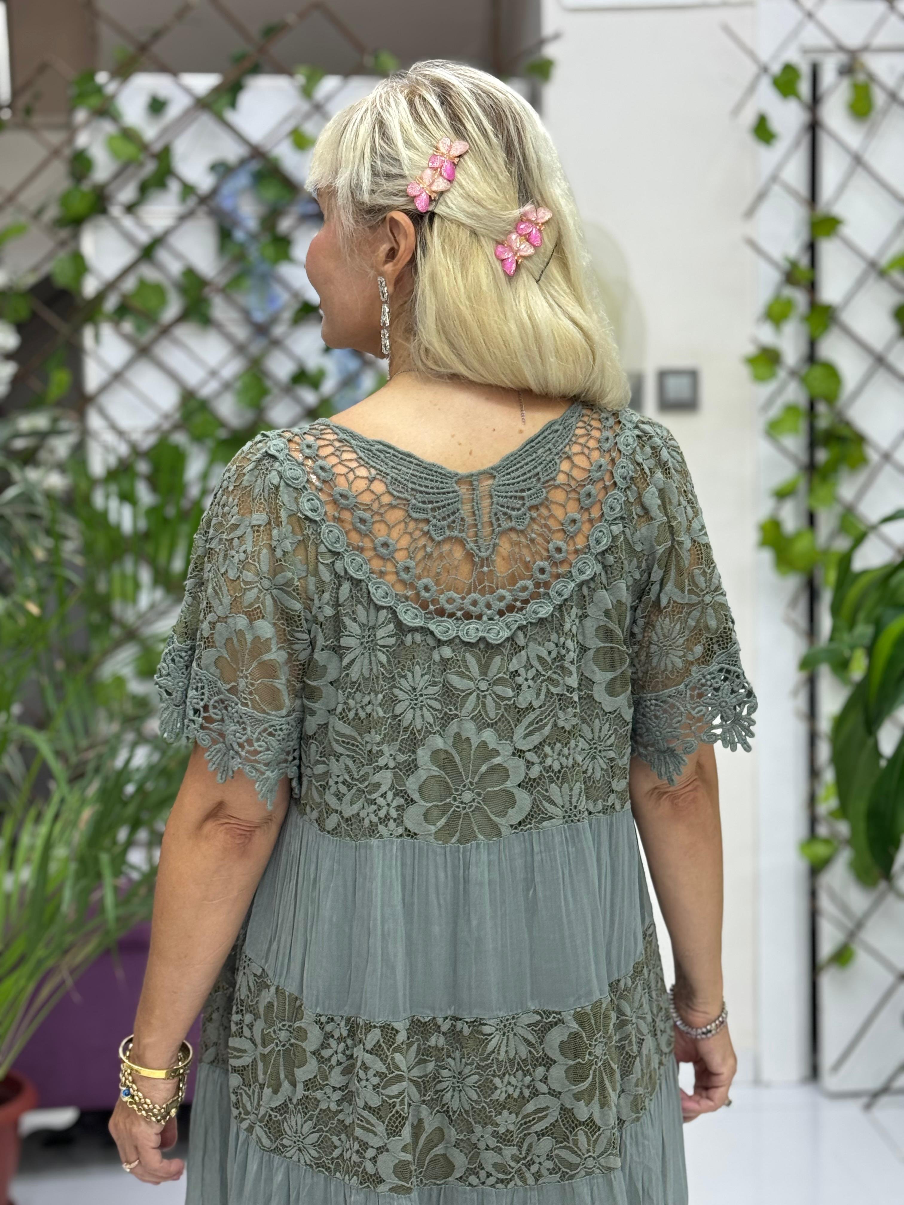 N510337 Vestido De Seda Italiana Beige