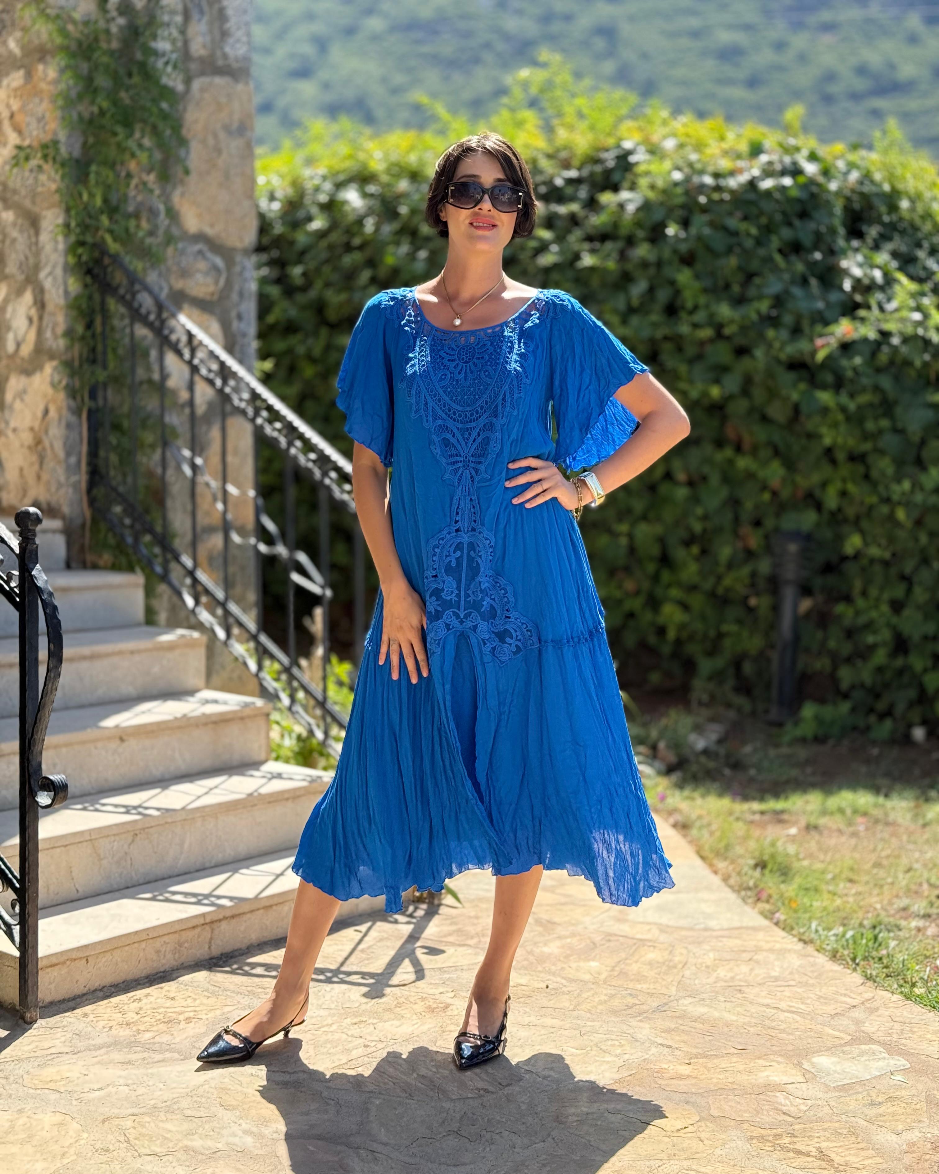 VL1420 Hürrem Vual Elbise Saks