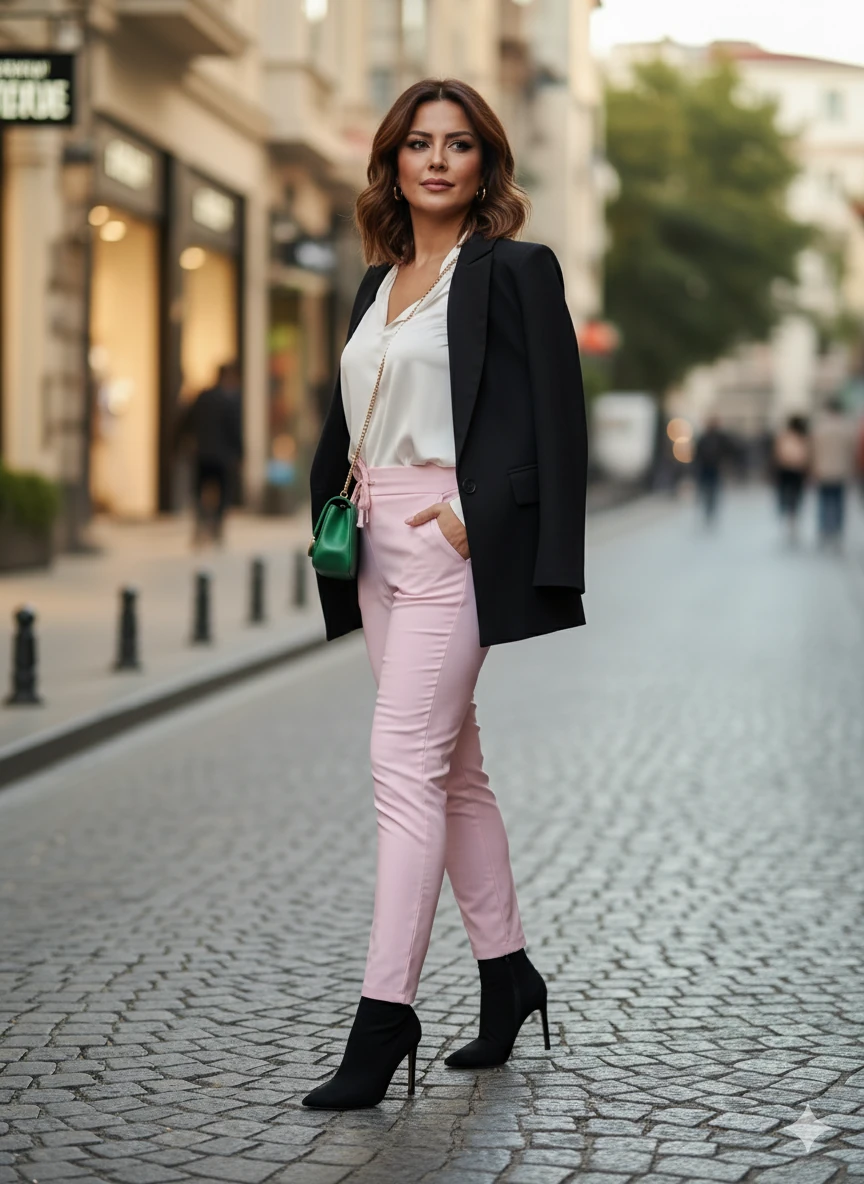 AY17002 Likralı Coton Pantolon Pembe