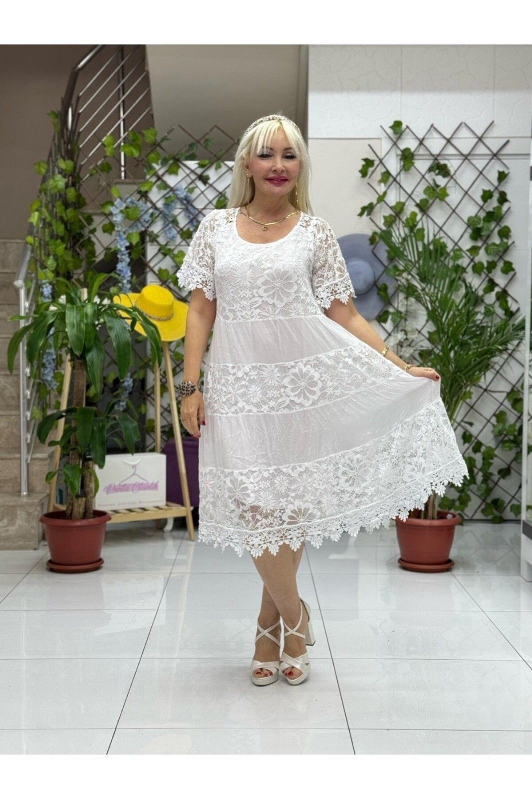 N510337 Vestido De Seda Italiana Beige