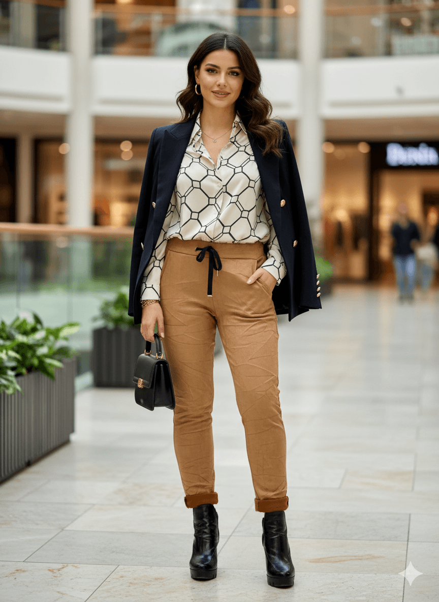 LS57113 İtalyan Süet Pantolon Camel